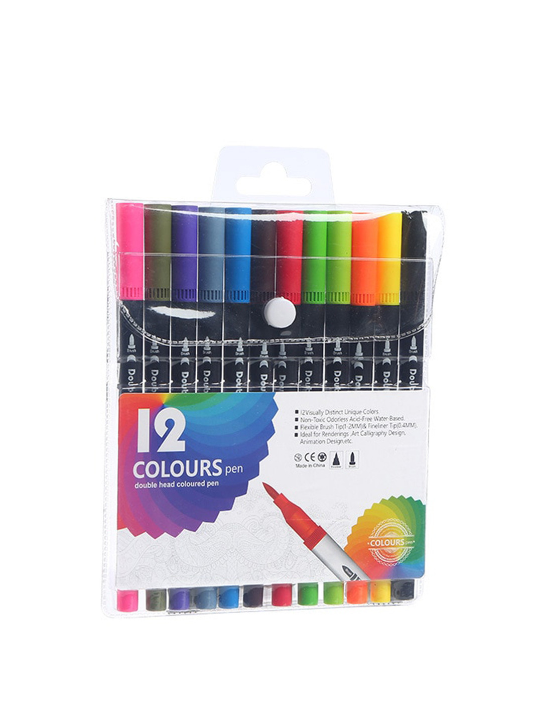 Alexvyan 12-Pcs Color Water Double Head Art Marker