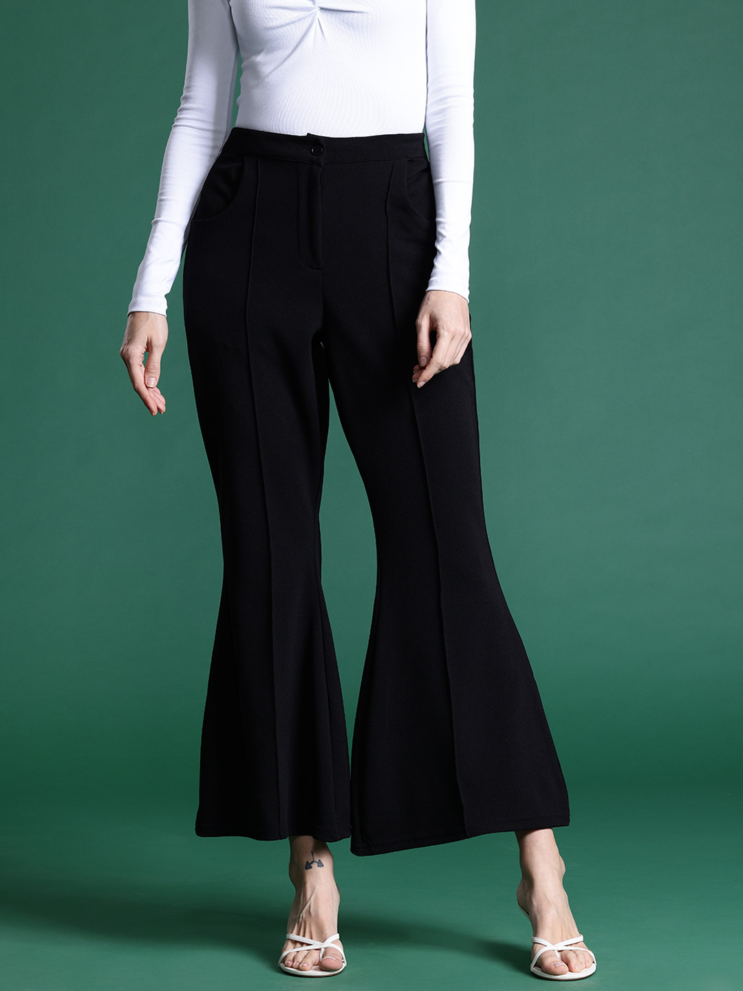 DressBerry Bizwear Women Bootcut Trousers