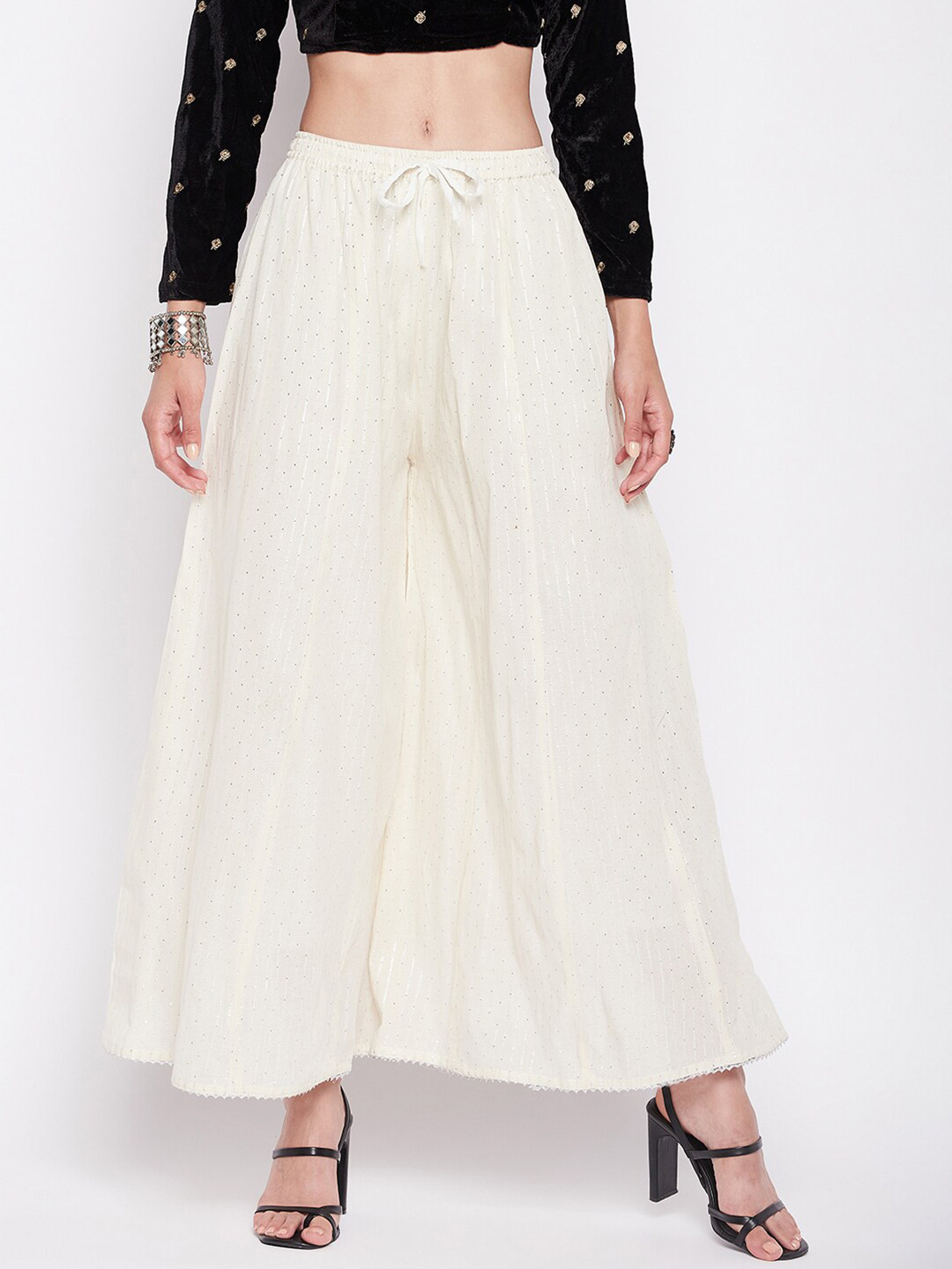 Clora Creation Striped Flared Cotton Sharara