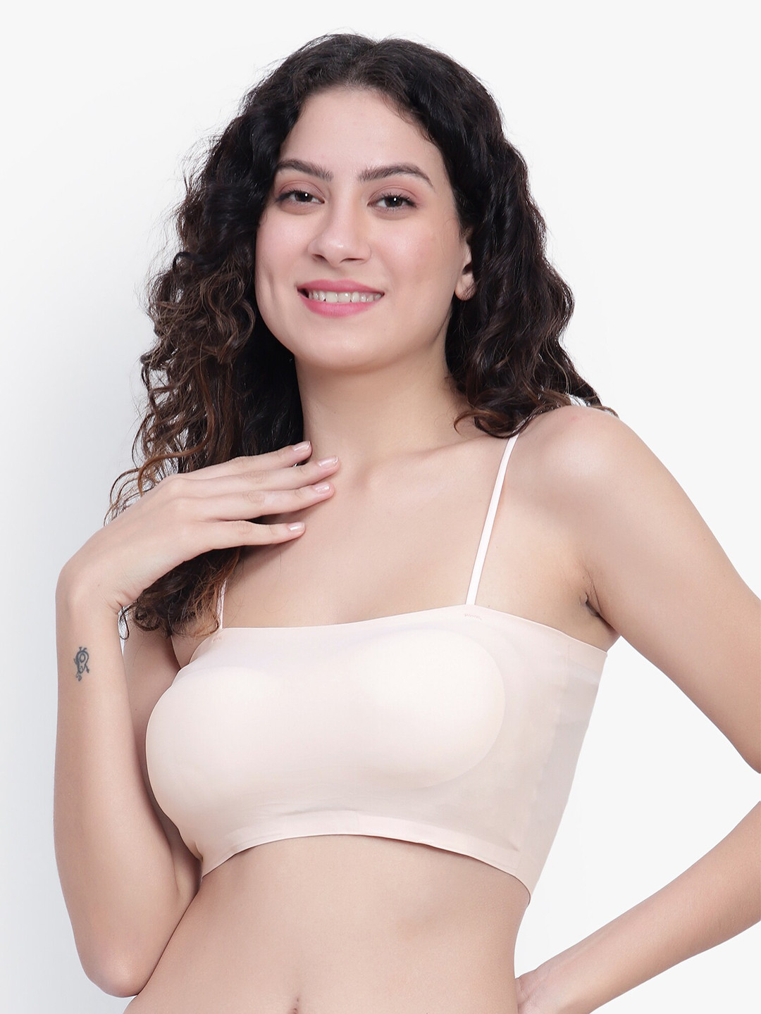 BRACHY Full Coverage Lightly Padded Bandeau Bra With All day Comfort