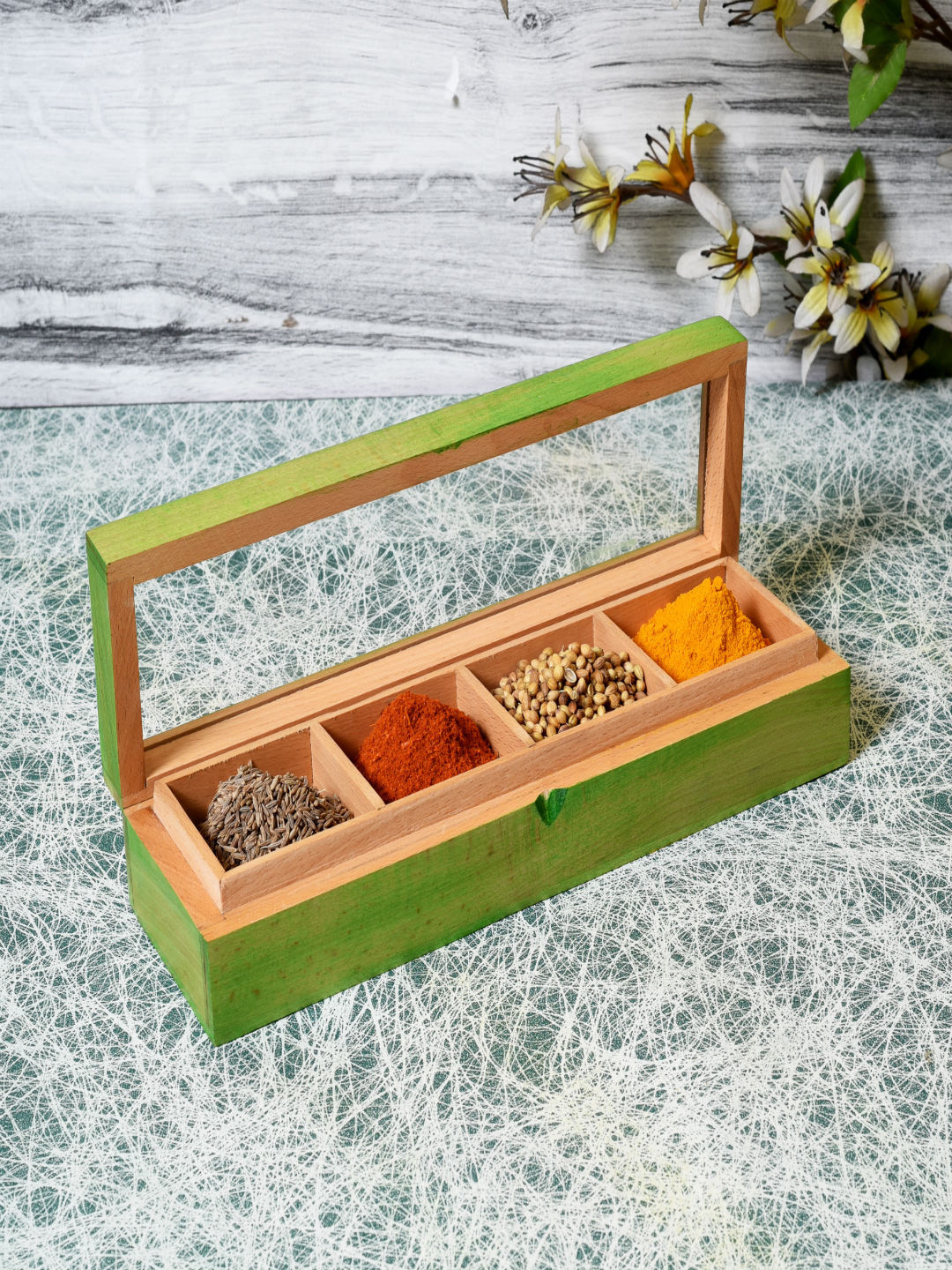 Unravel India Wooden Utility/Masala Box