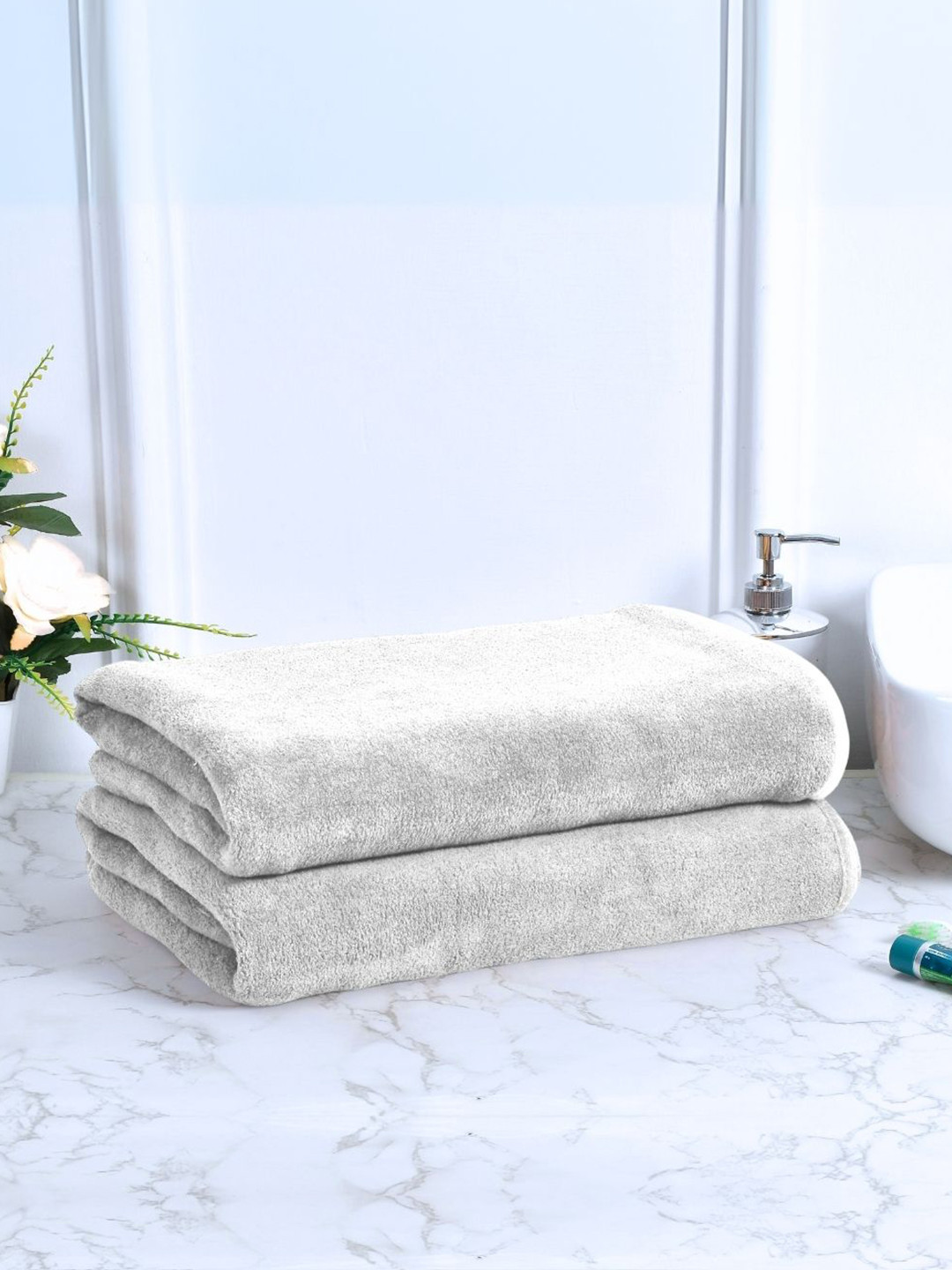 Black gold White 2 Pieces Premium Microfiber Bath Towels