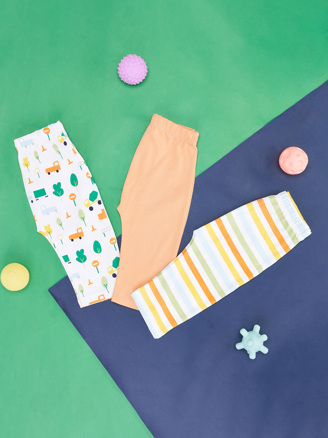 Pantaloons Baby Infants Boys Pack Of 3 Cotton Lounge Pants