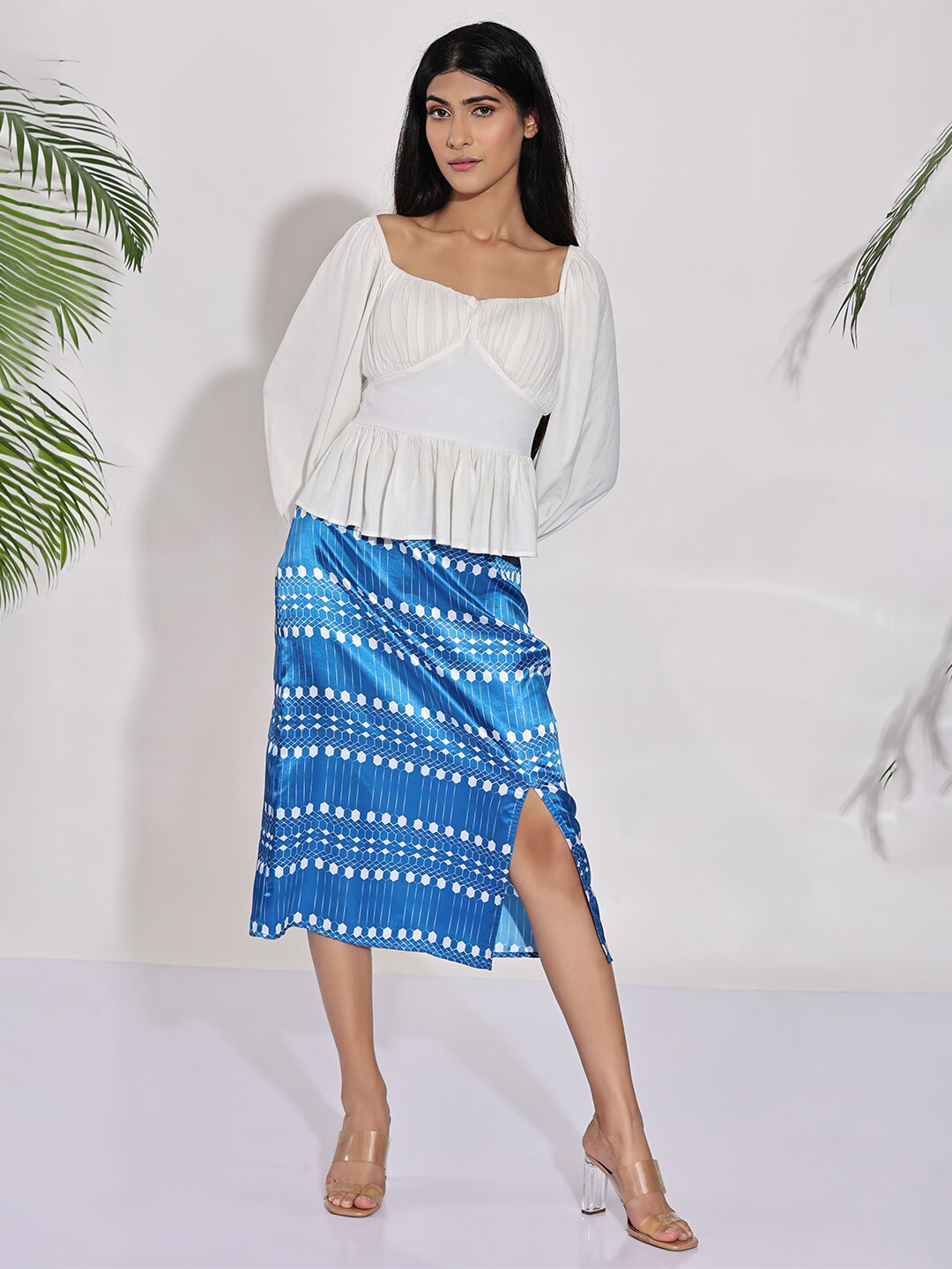 Earth Republic Square Neck Tie Up Neck Top