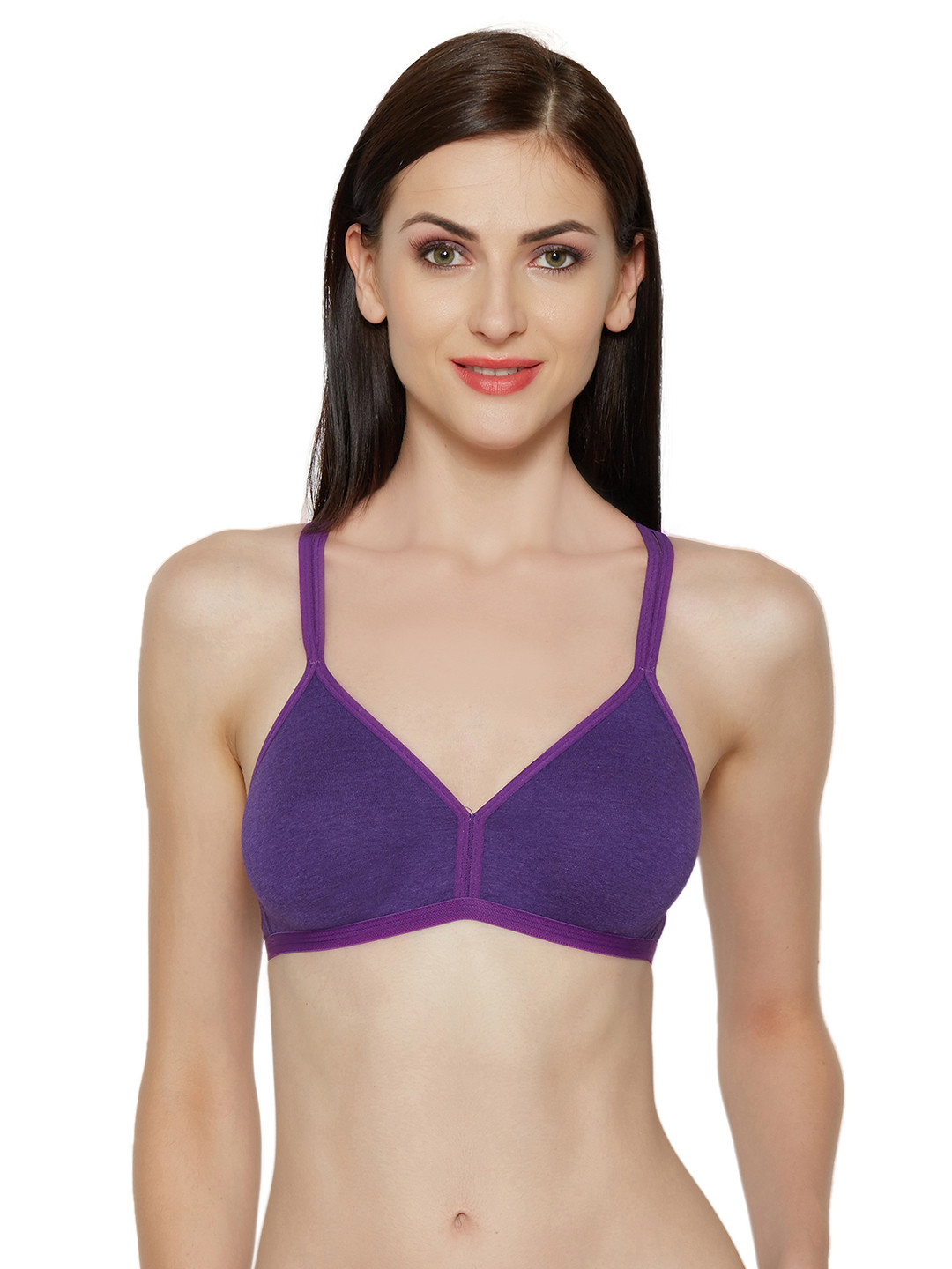 Inner Sense Purple Solid Non-Wired Non-Padded Sustainable Everyday Bra