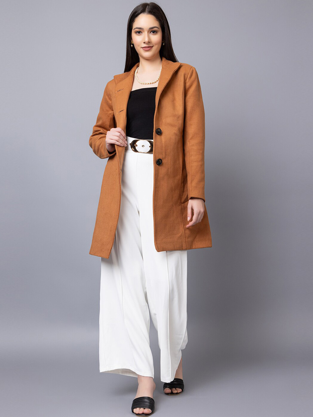 Dlanxa Single-Breasted Wool Overcoat