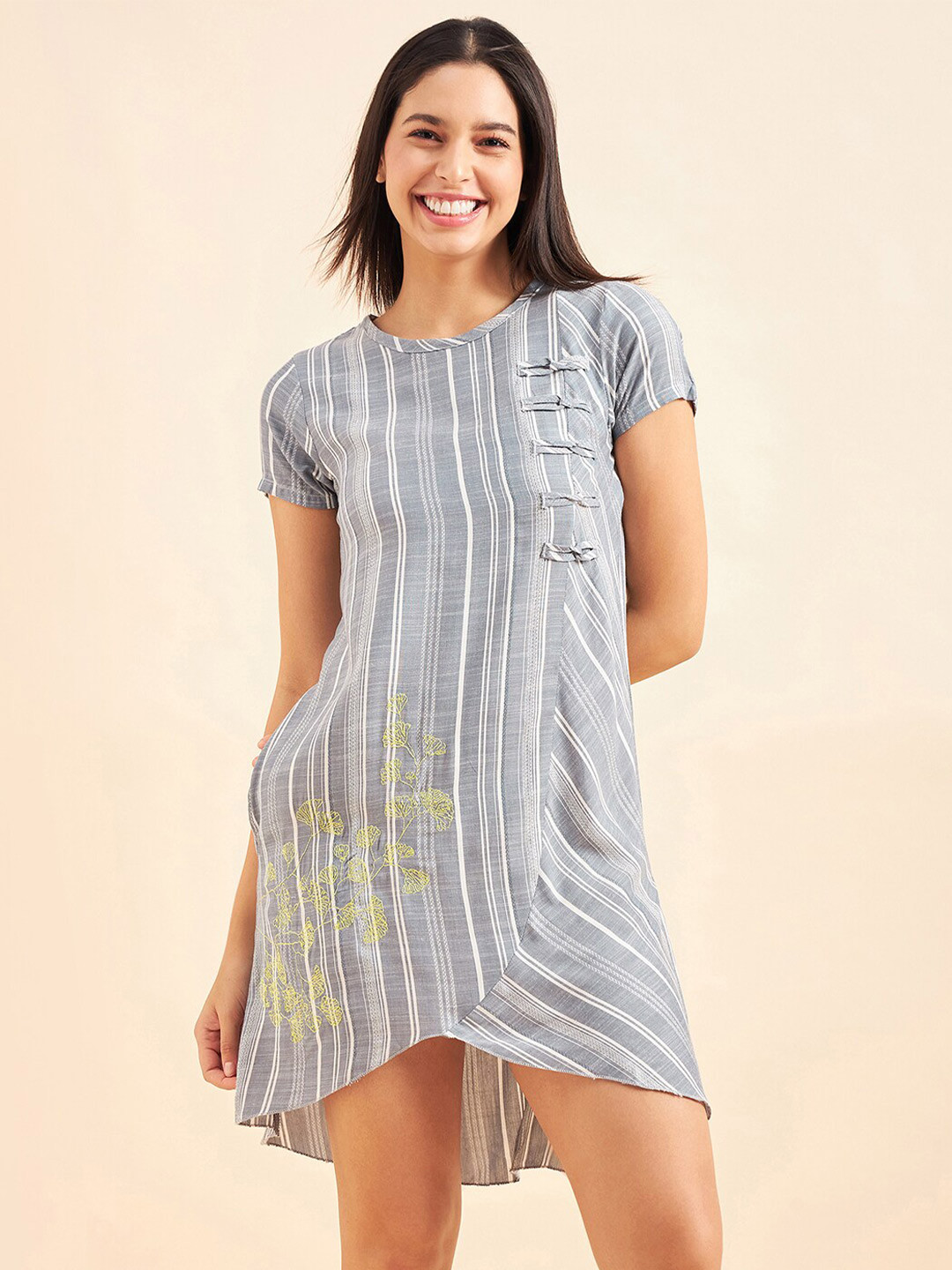 Sweet Dreams Striped Above Knee Nightdress