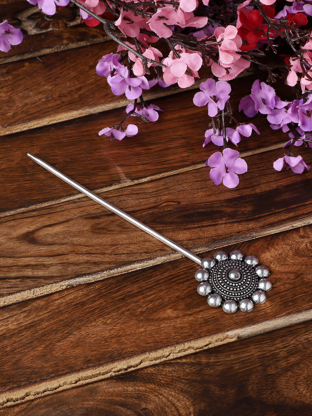 VENI Silver Plated Oxidised Juda Pin Stick