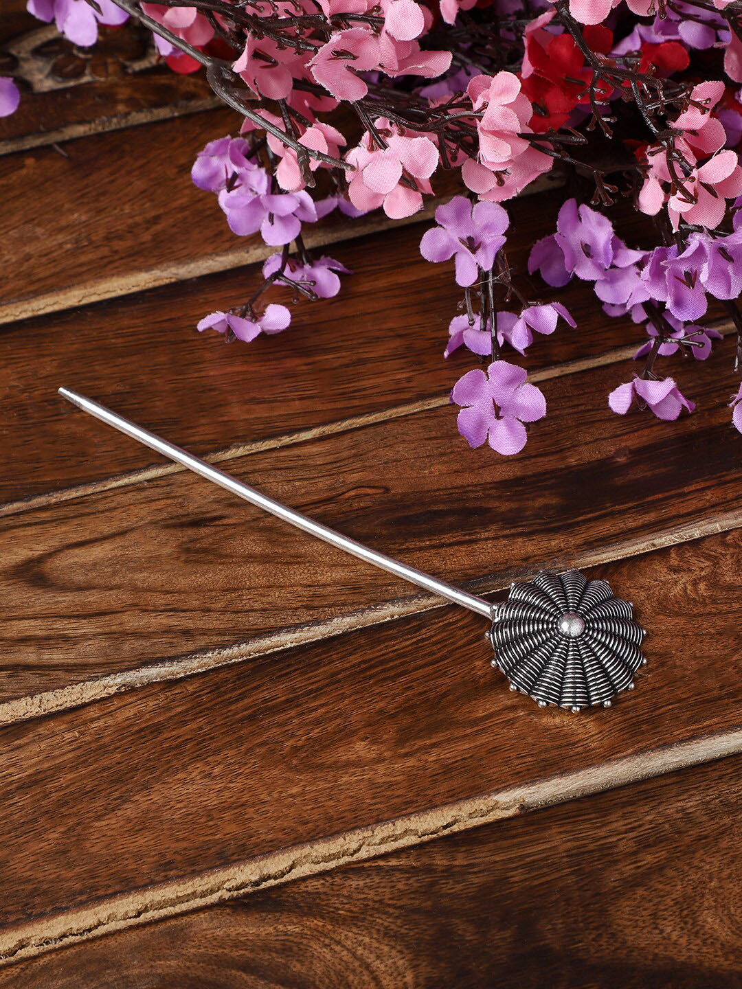 VENI Silver Plated Oxidised Juda Pin Stick
