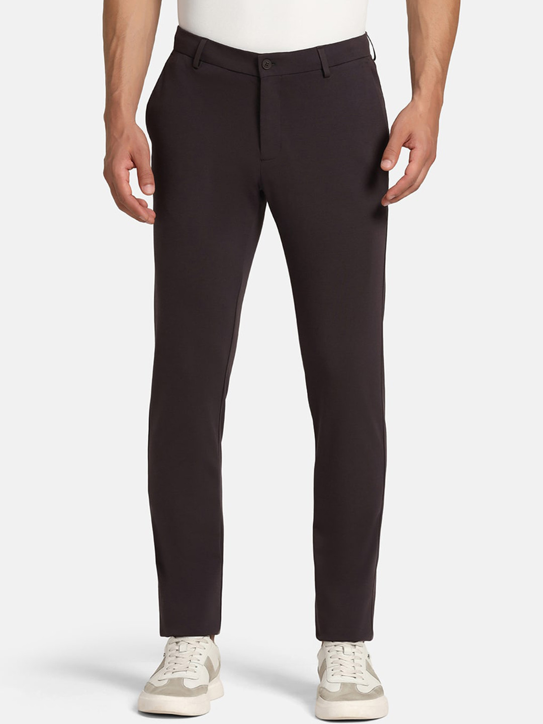 Blackberrys TechPro Men Chocolate Casual Slim Fit Trousers