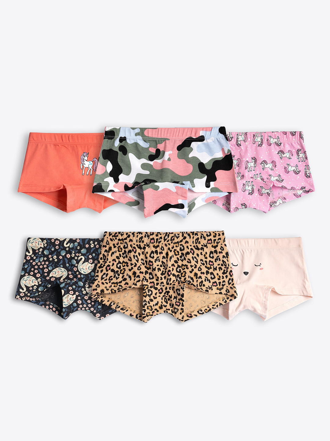 ariel Pack Of 6 Assorted Boy Animal Printed Shorts Briefs