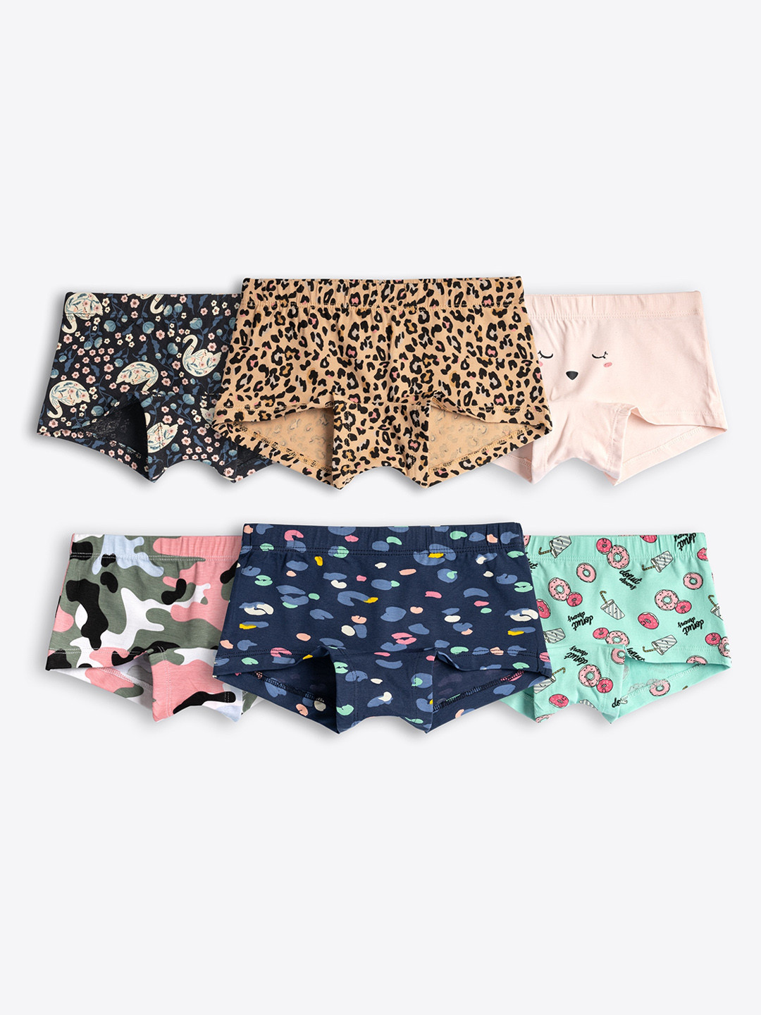 ariel Pack Of 6 Assorted Boy Animal Printed Shorts Briefs