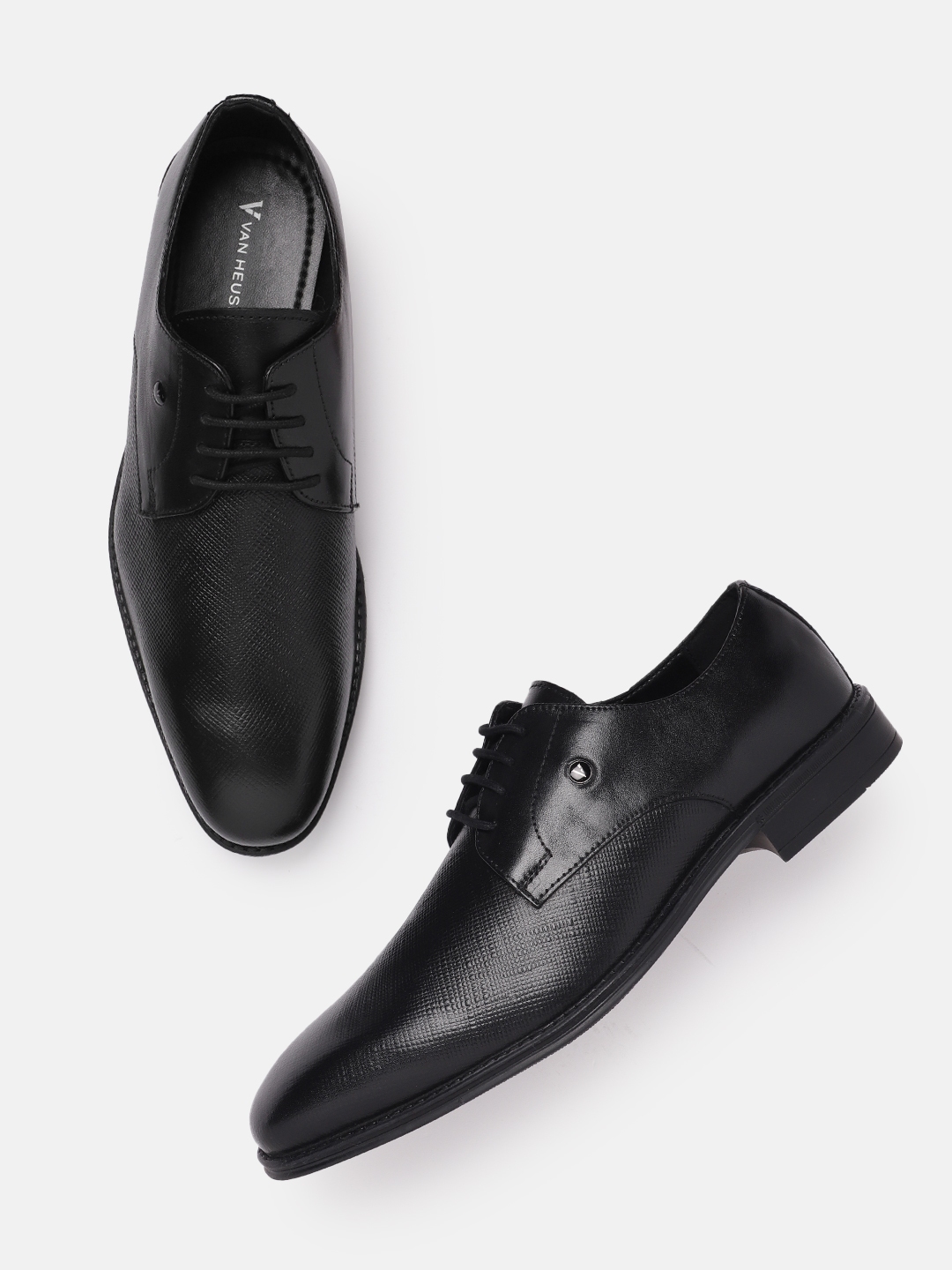 Van heusen black formal sales shoes
