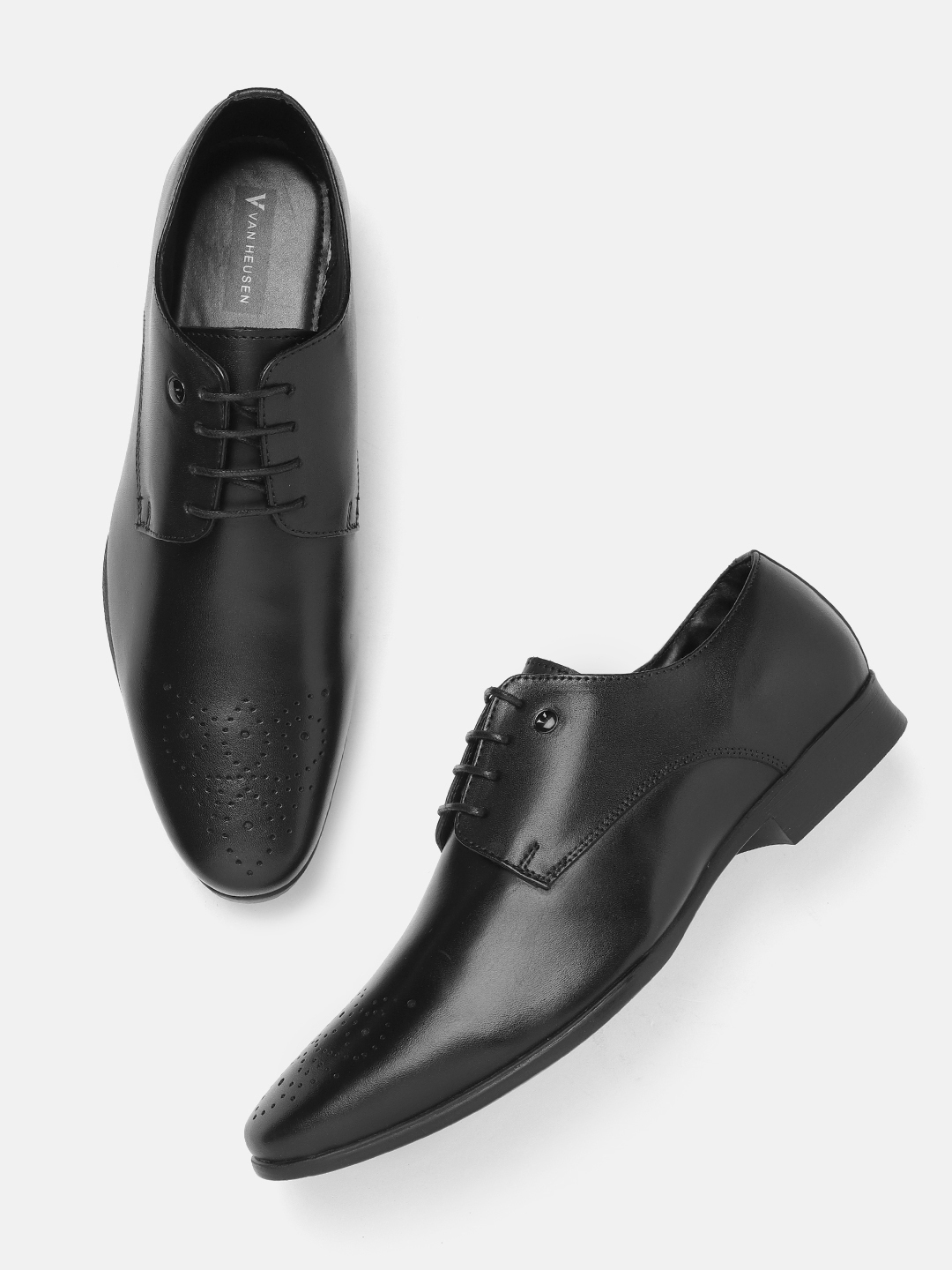Van heusen black formal sales shoes
