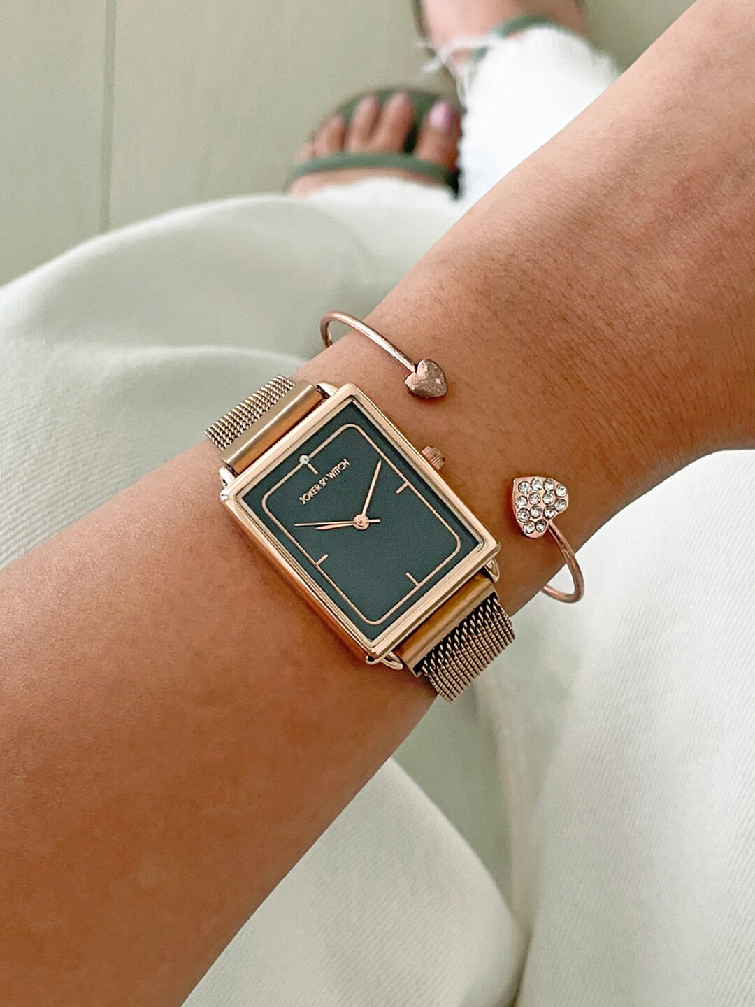 JOKER & WITCH Women Carment Watch & Bracelet Set Gift Set JWBS797