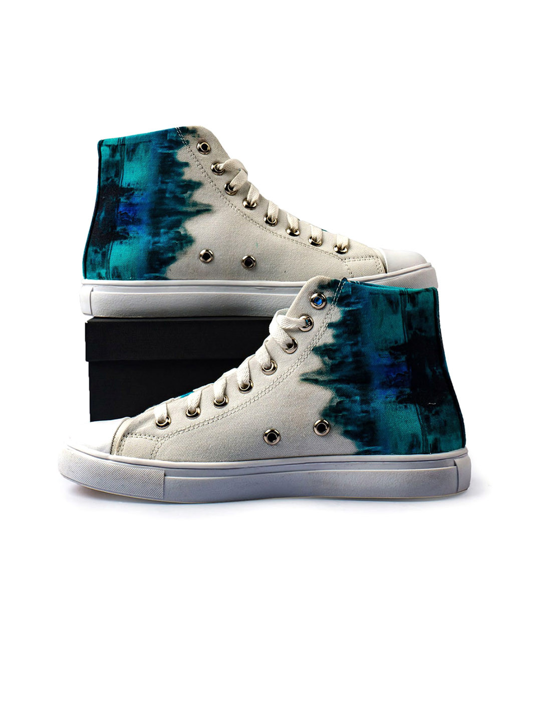 KobSook Men Printed Mid-Top Canvas Comfort Insole  Basics Sneakers