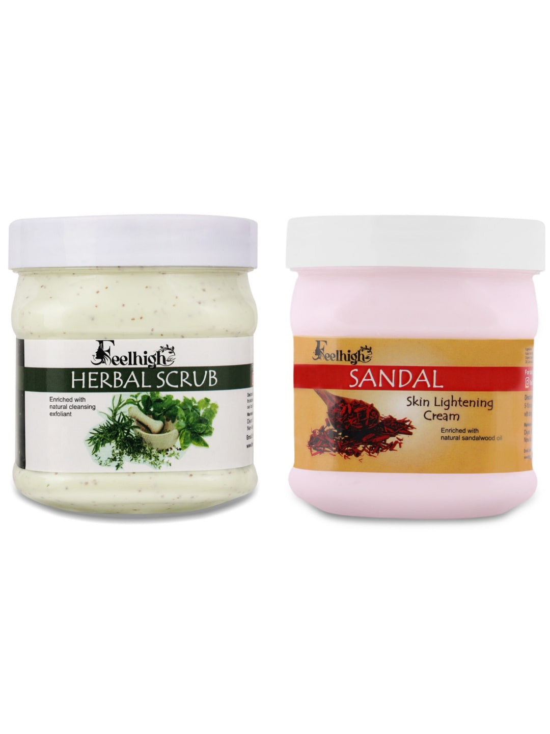 FEELHIGH Set Of 2 Herbal Scrub & Sandal Cream-500ml Each