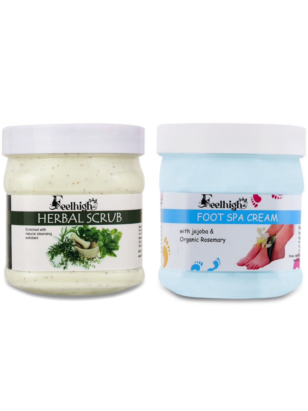 FEELHIGH Set Of 2 Herbal Scrub & Foot SPA Cream-500ml Each