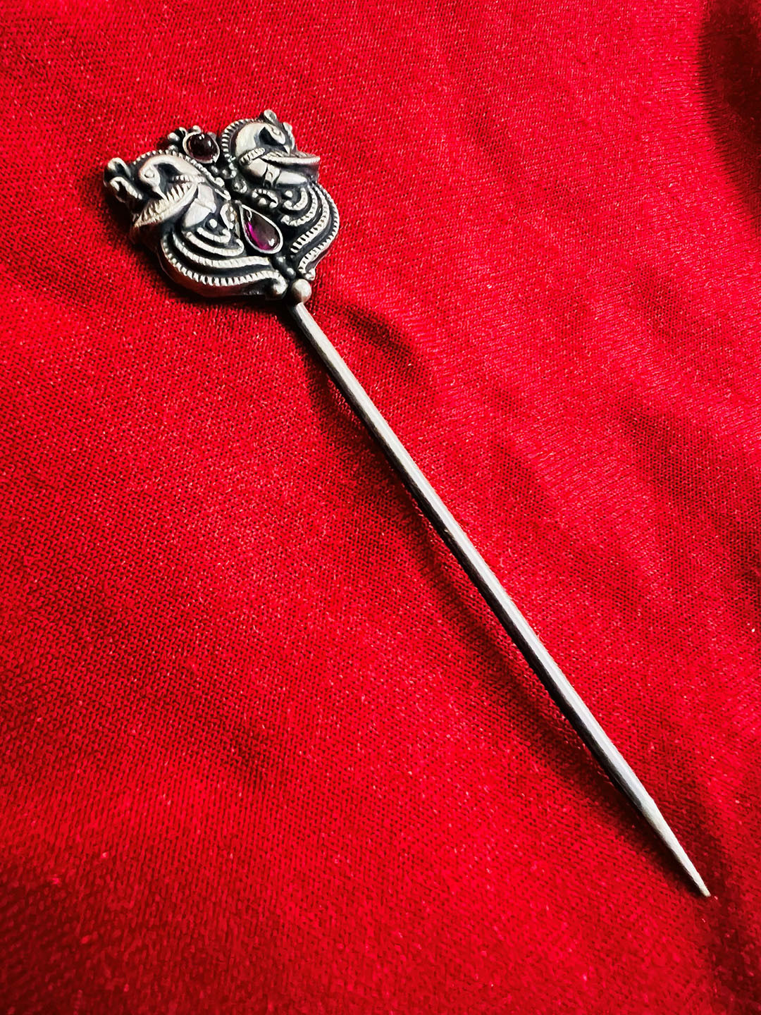 Arte Jewels Oxidised Silver Hair Pin