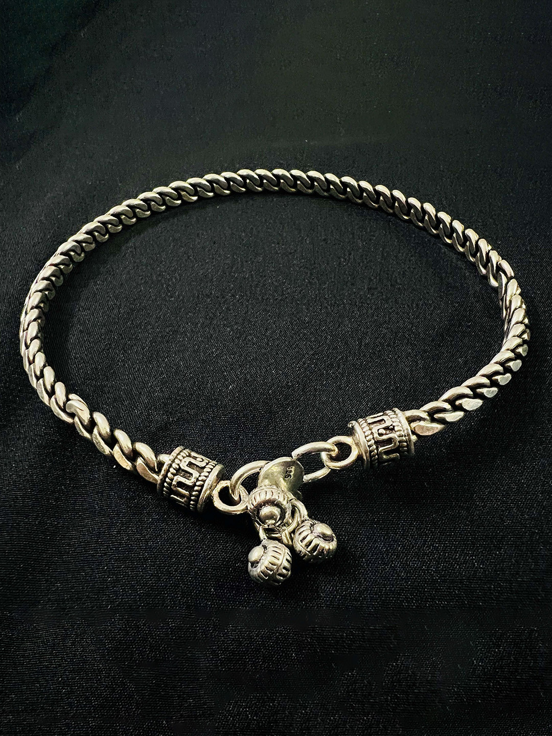 Arte Jewels 925 Sterling Silver Tribal Single Ankle Kada