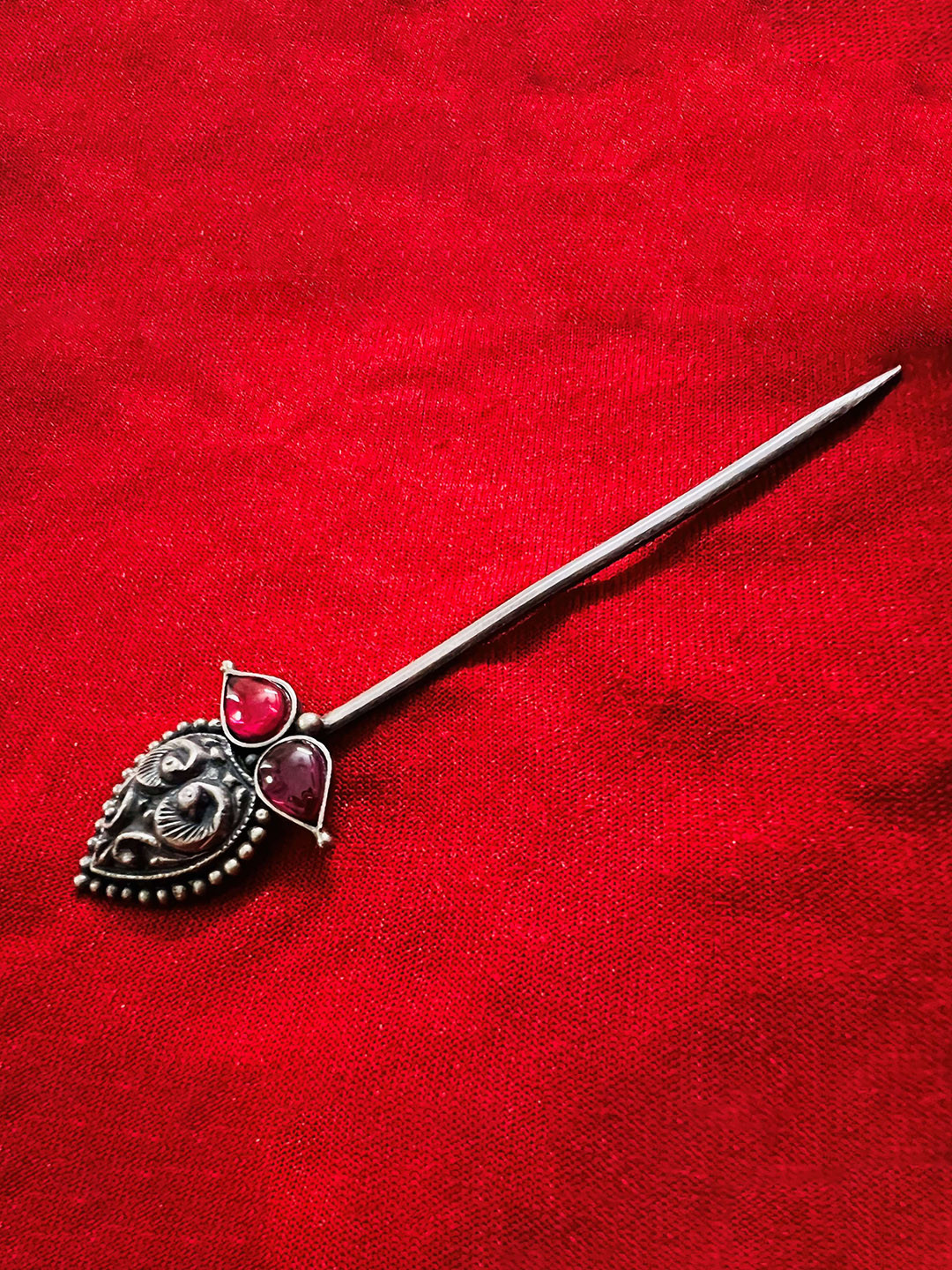Arte Jewels Oxidised Silver Hair Pin