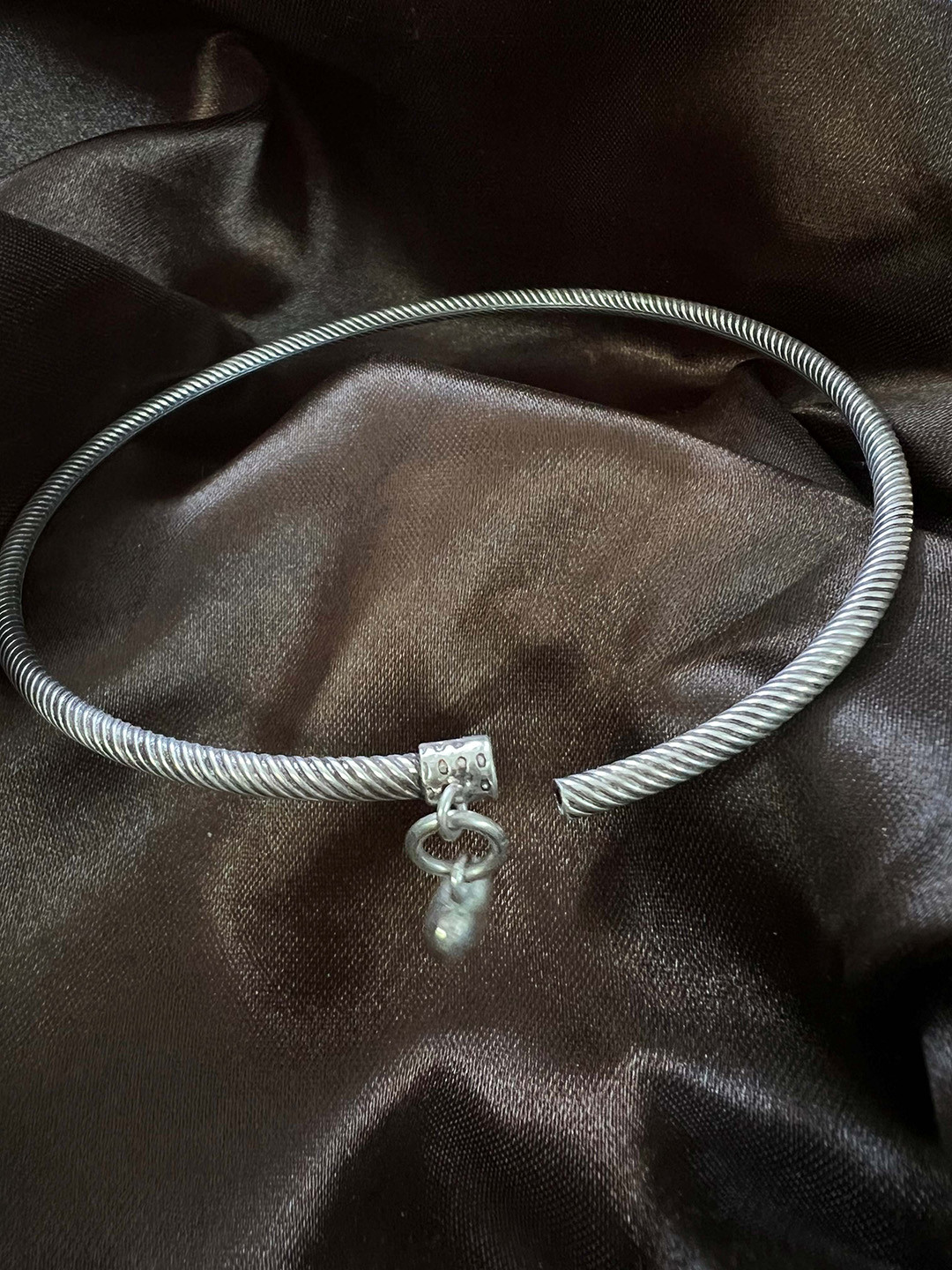 Arte Jewels 925 Sterling Silver Tribal Single Ankle Kada