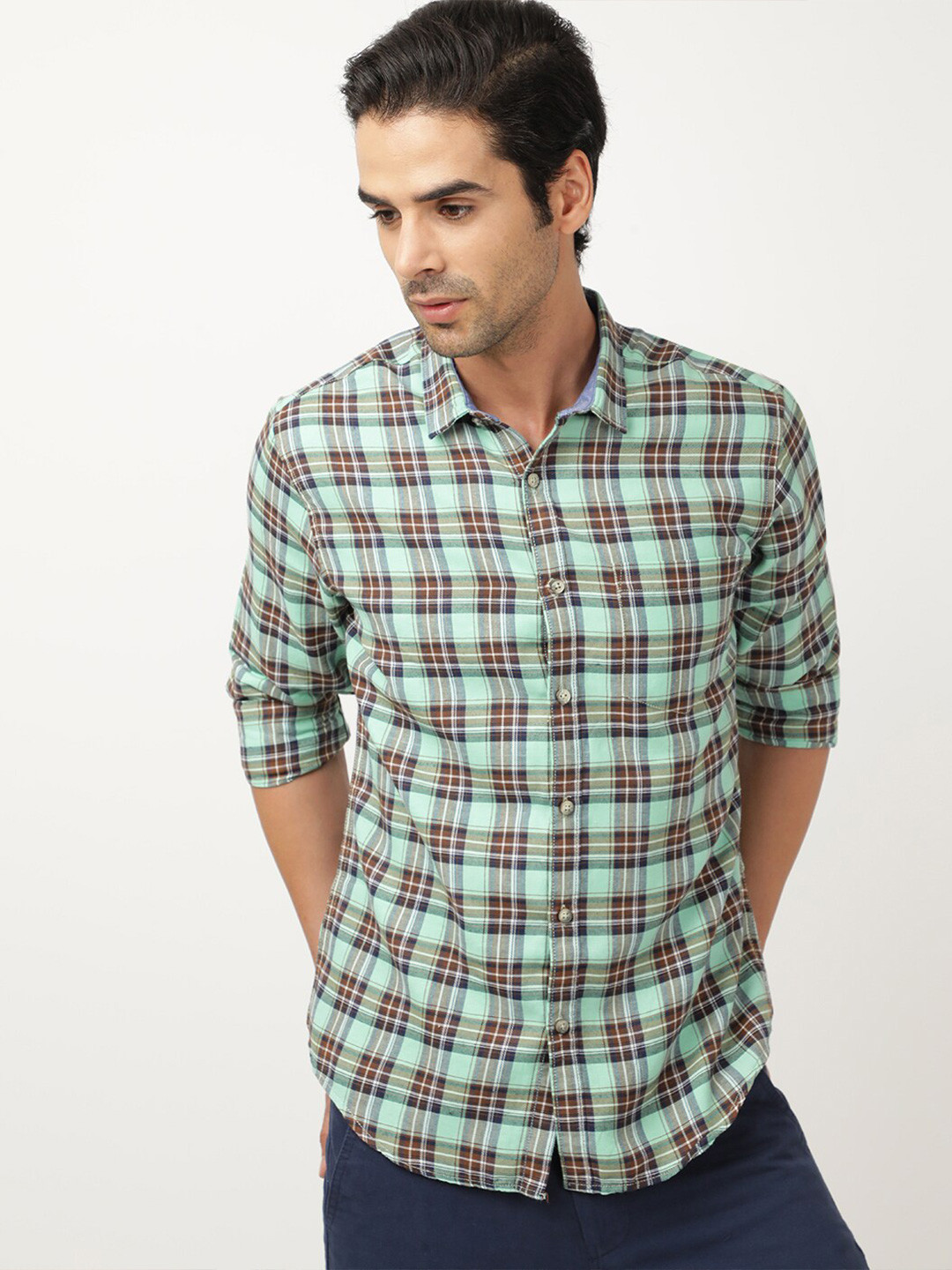 Hardsoda by The Indian Garage Co Slim Fit Tartan Checks Checked Casual Shirt