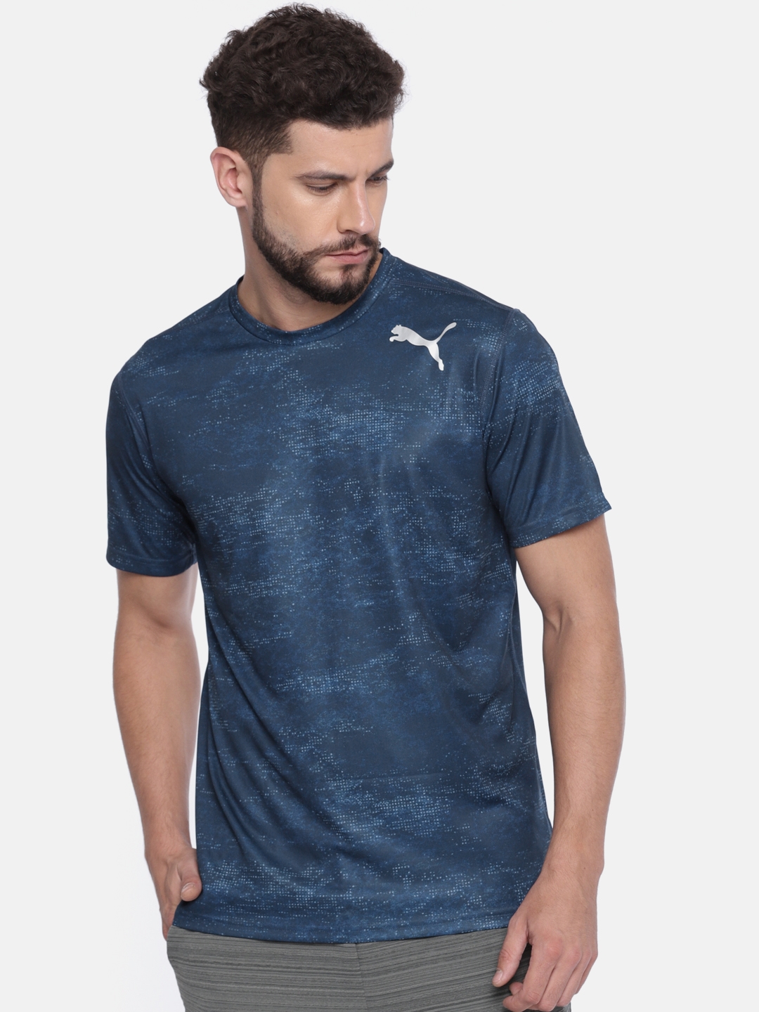 Buy Puma Men Blue Printed Round Neck DRY CELL T Shirt - Tshirts ...