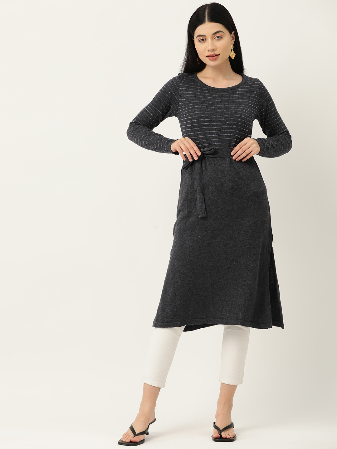 American Eye Waist Tie-Up Side Slits Acrylic Kurta