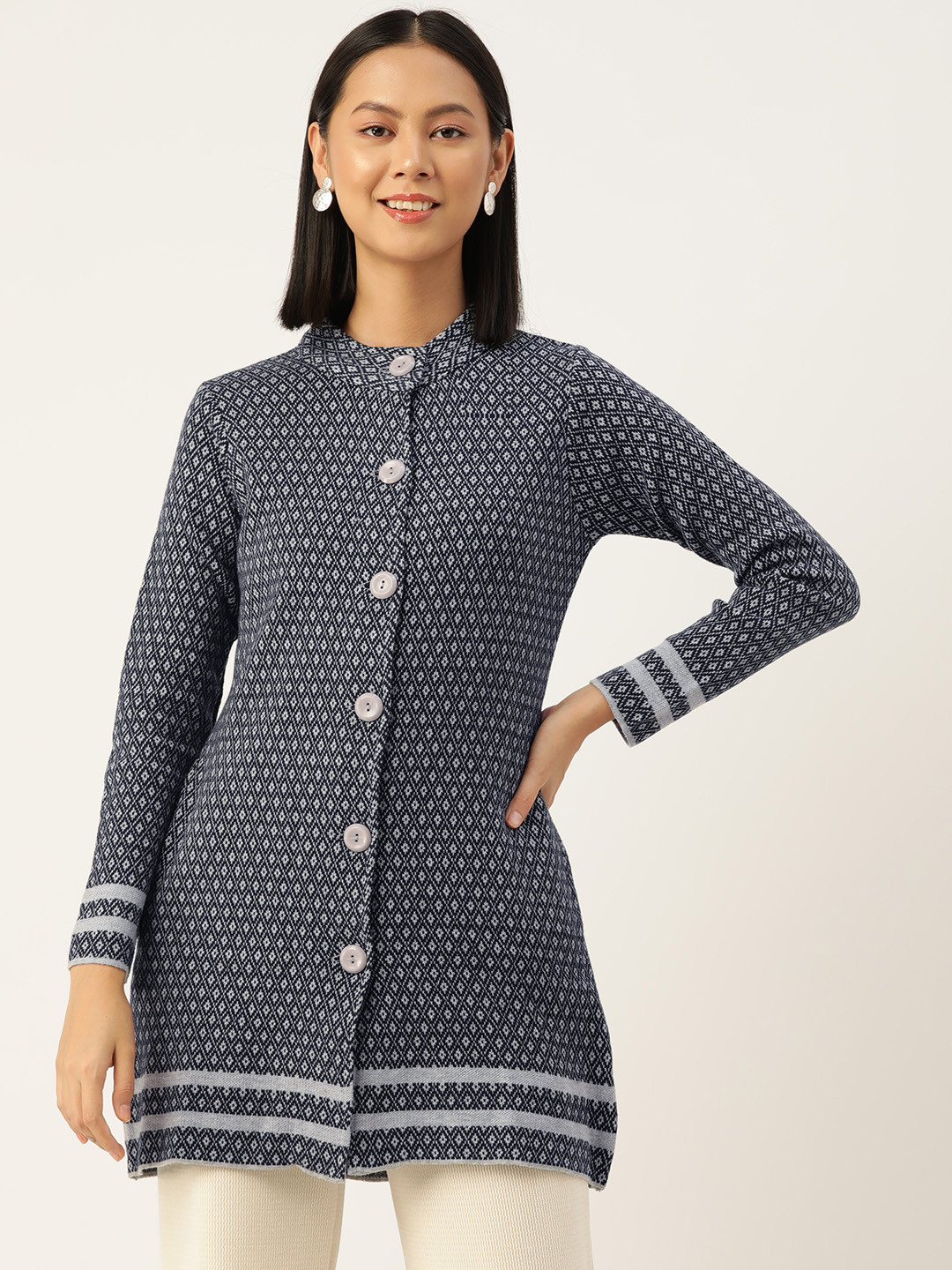 American Eye Ethnic Motifs Acrylic Cardigan