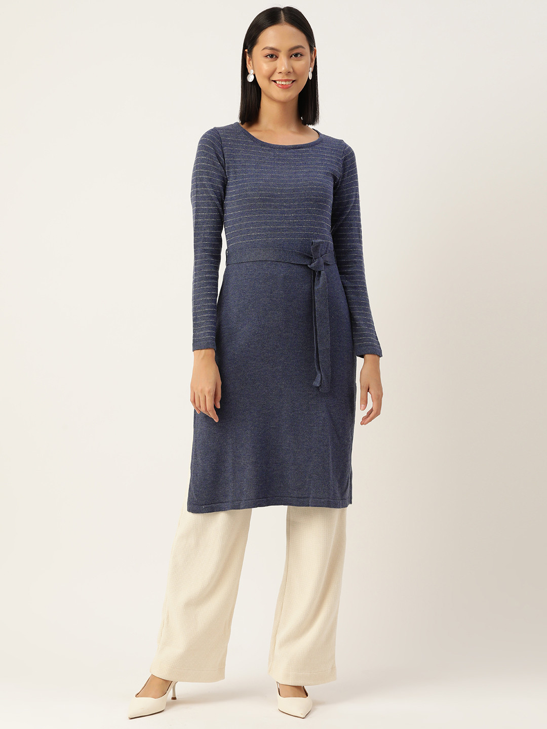 American Eye Acrylic Kurta With Tie-Up Belt