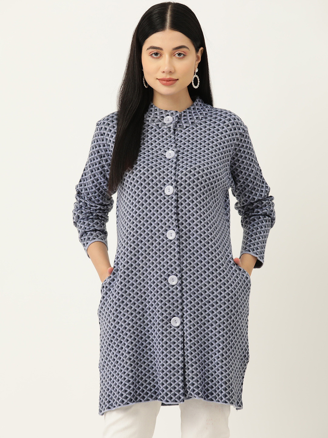 American Eye Self Design Longline Cardigan