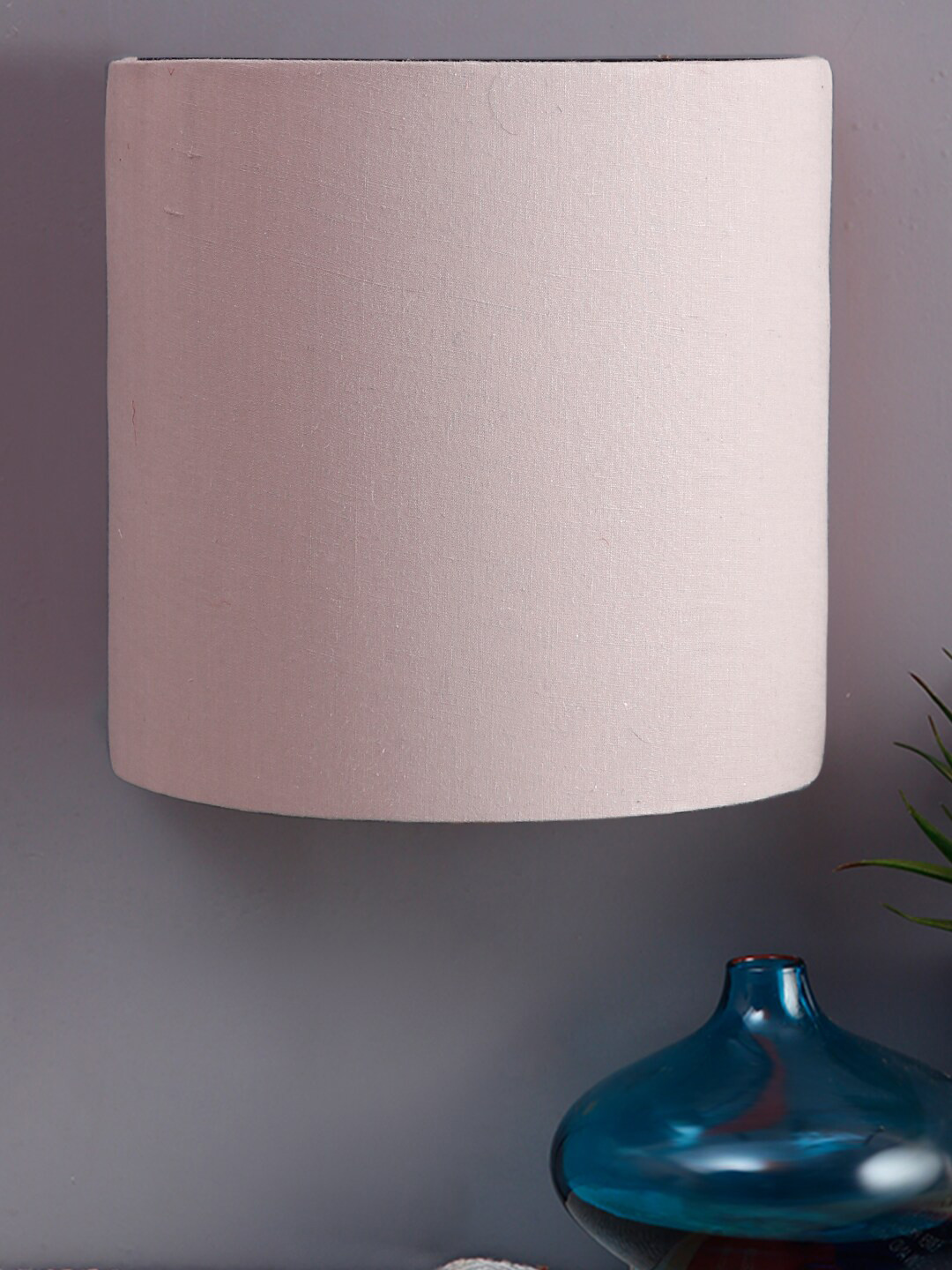 Devansh Grey Iron & Cotton Half Round Wall Lamp