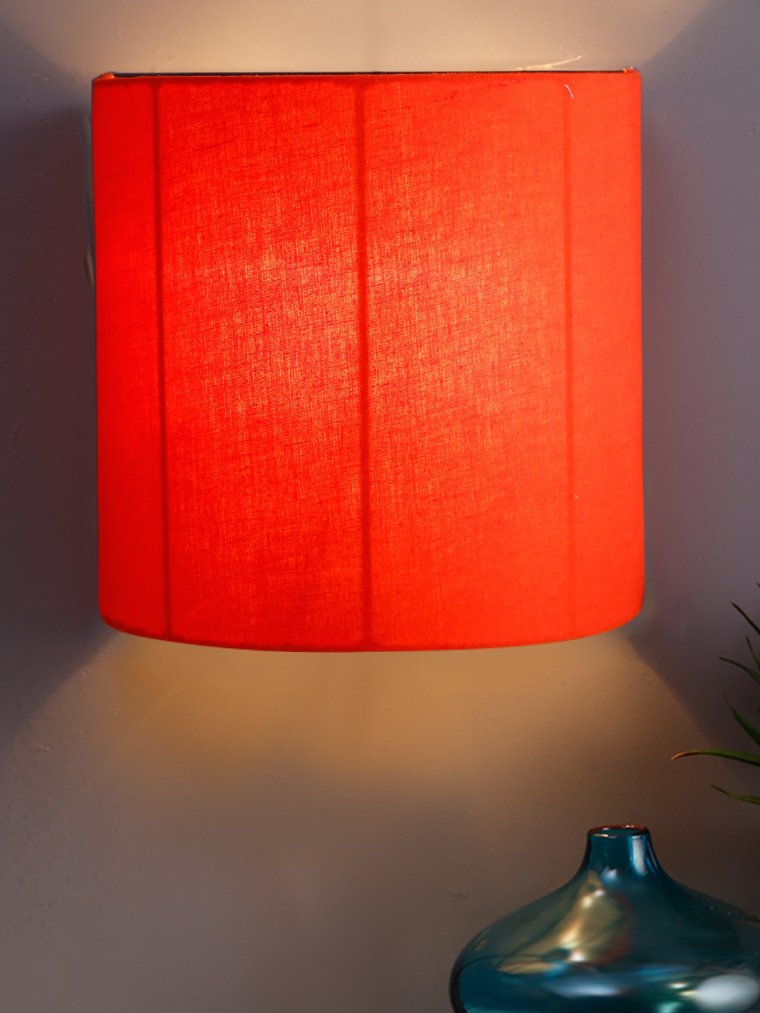 Devansh Orange Iron Half Round Wall Lamp