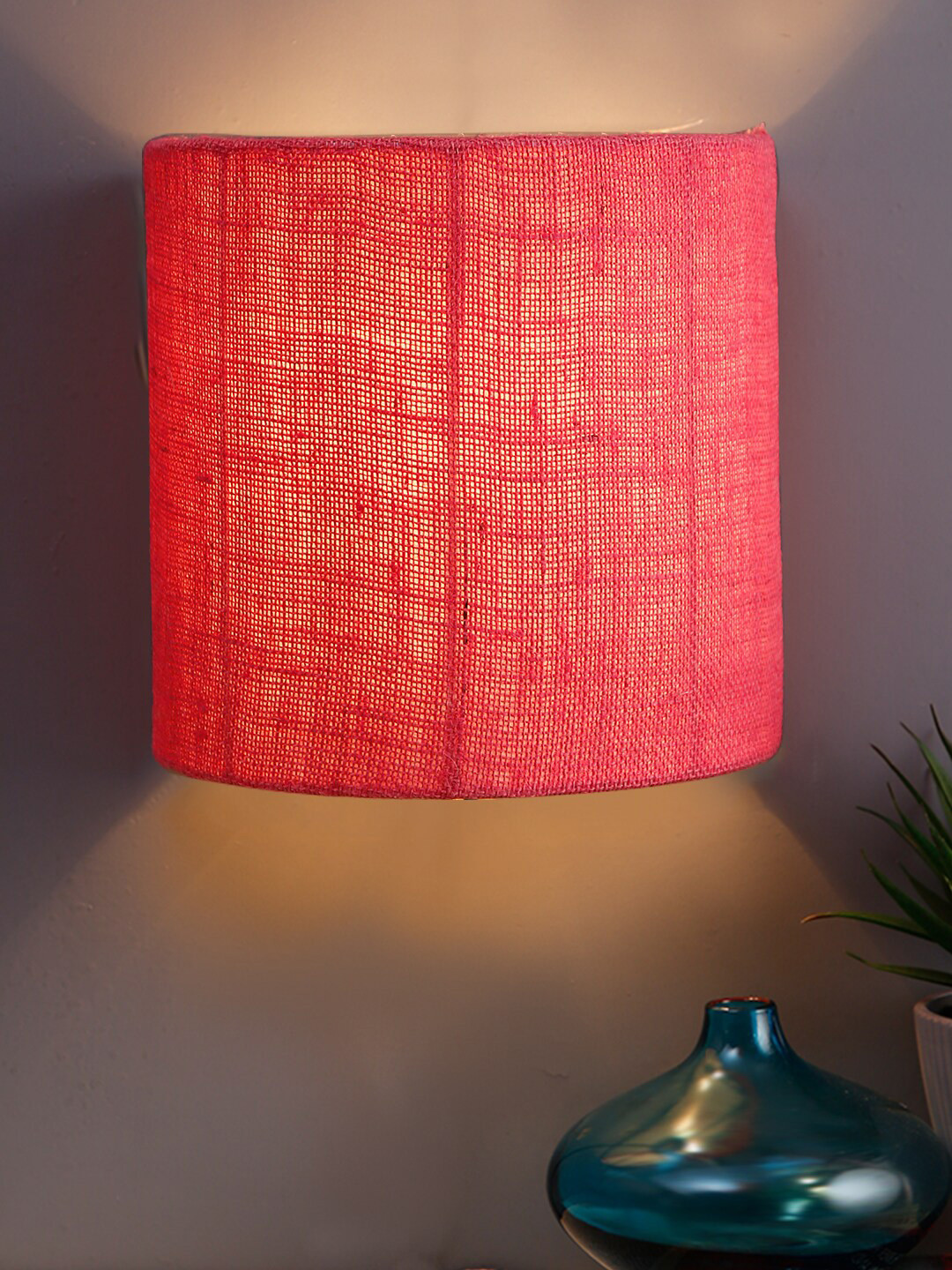 Devansh Pink Iron Half Round Wall Mounted Lamp