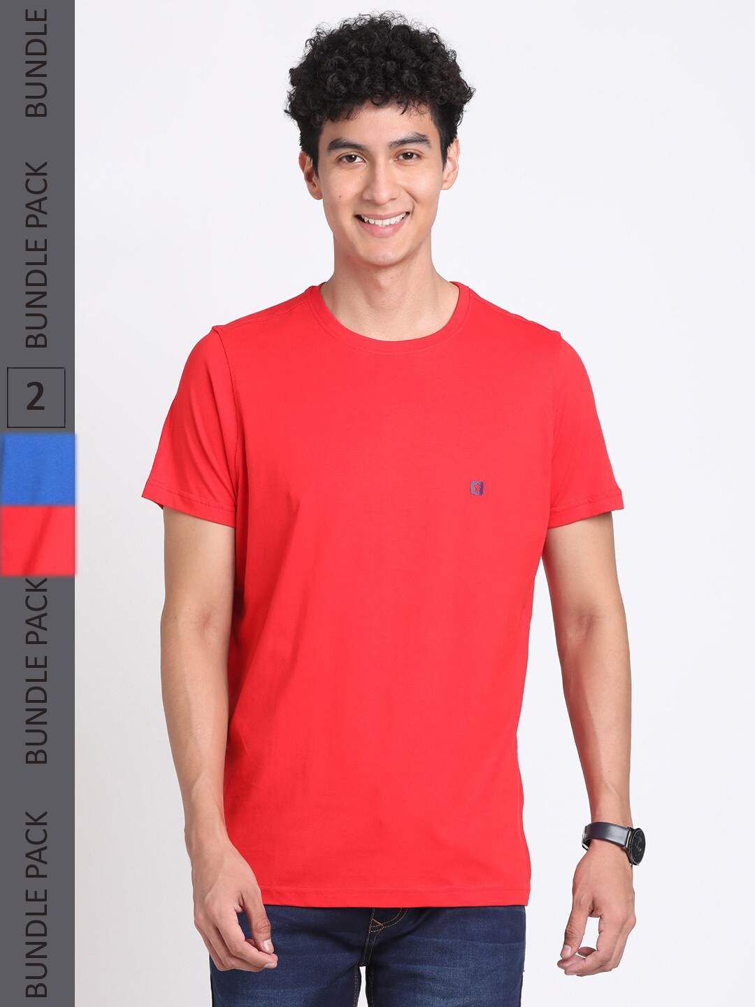 Turtle Pack Of 2 Pure Cotton Slim Fit T-shirt