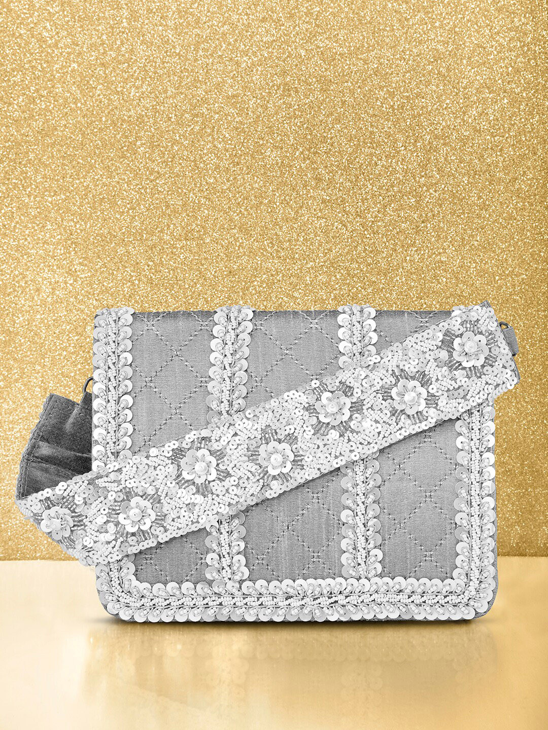 Peora Embellished Envelope Clutch