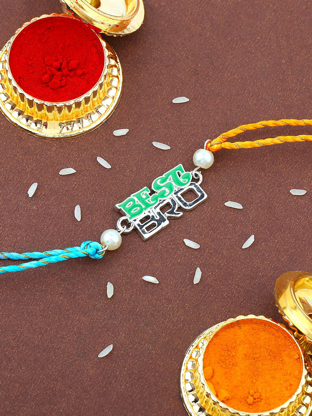 Estele Rhodium-Plated Best Bro Charm Rakhi