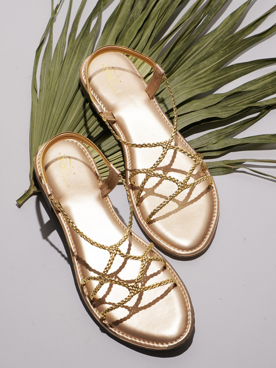 Try Me Textured Open Toe Flats