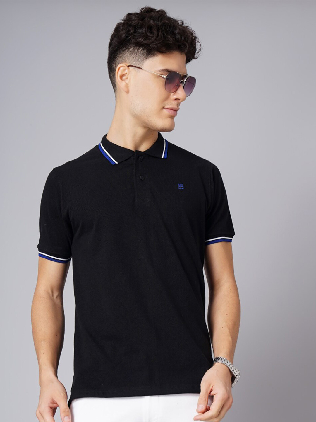 PAUL STREET Polo Collar Bio Finish Slim Fit Pure Cotton T-shirt