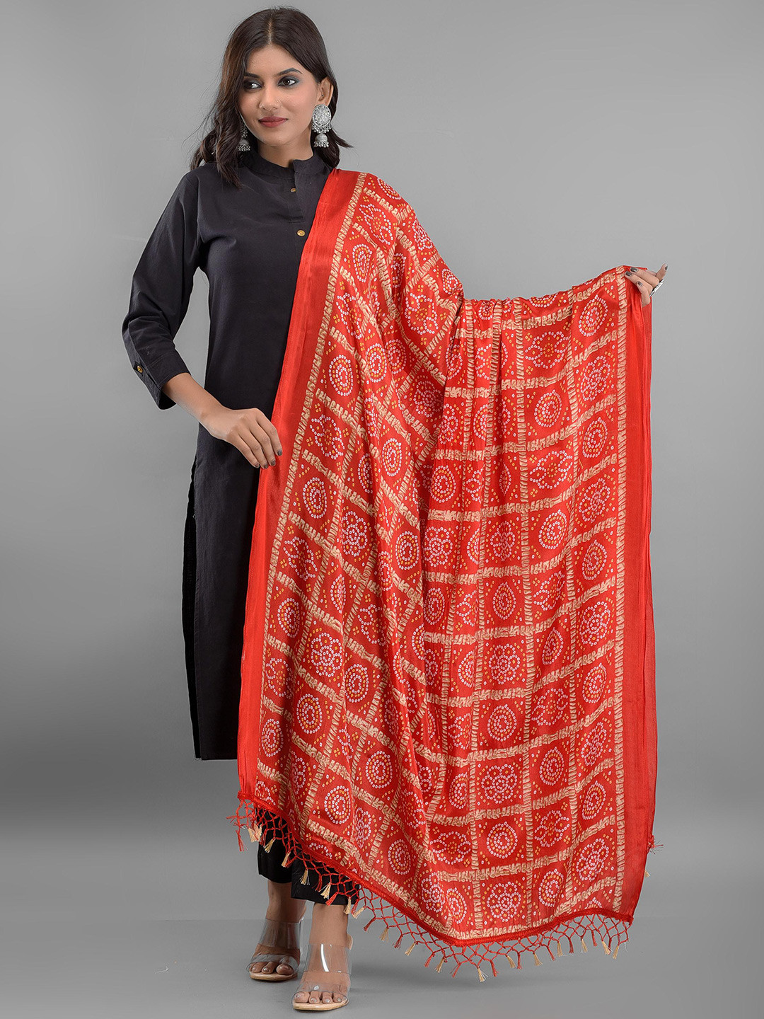 Apratim Printed Silk Bandhani Dupatta