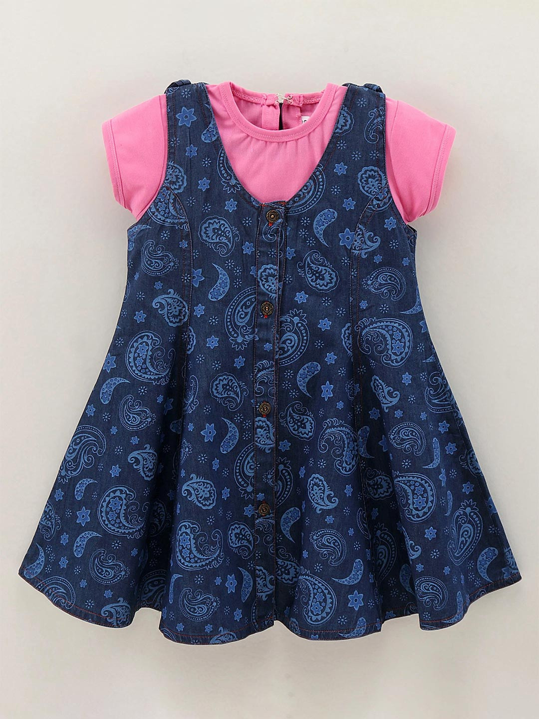 Enfance Blue Ethnic Motifs Fit & Flare Dress