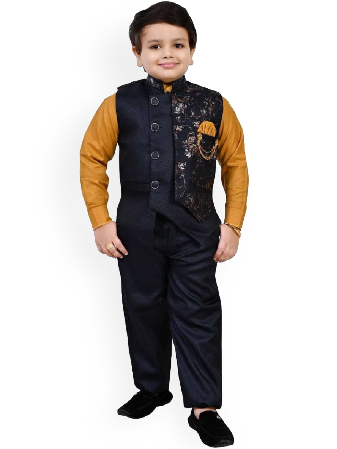 BAESD Boys Mandarin Collar 3 Piece Suit