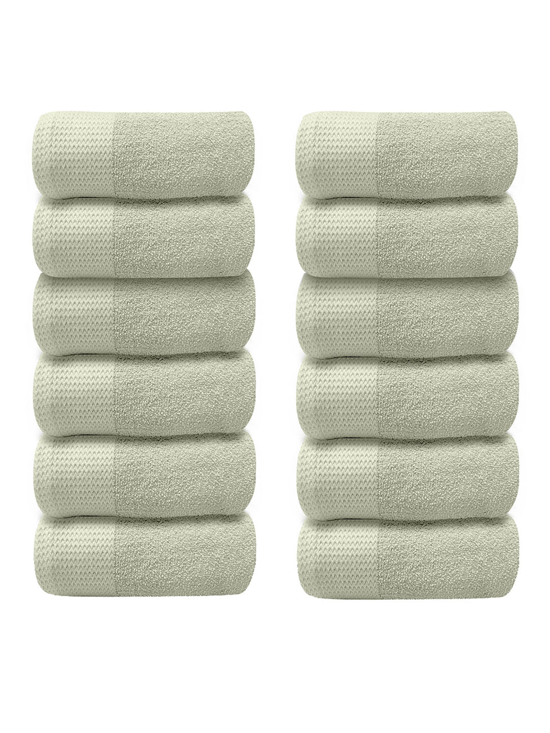 LABHAM Off White 12-Pieces Pure Cotton 250 GSM Super Soft Anti Bacterial Hand Towels