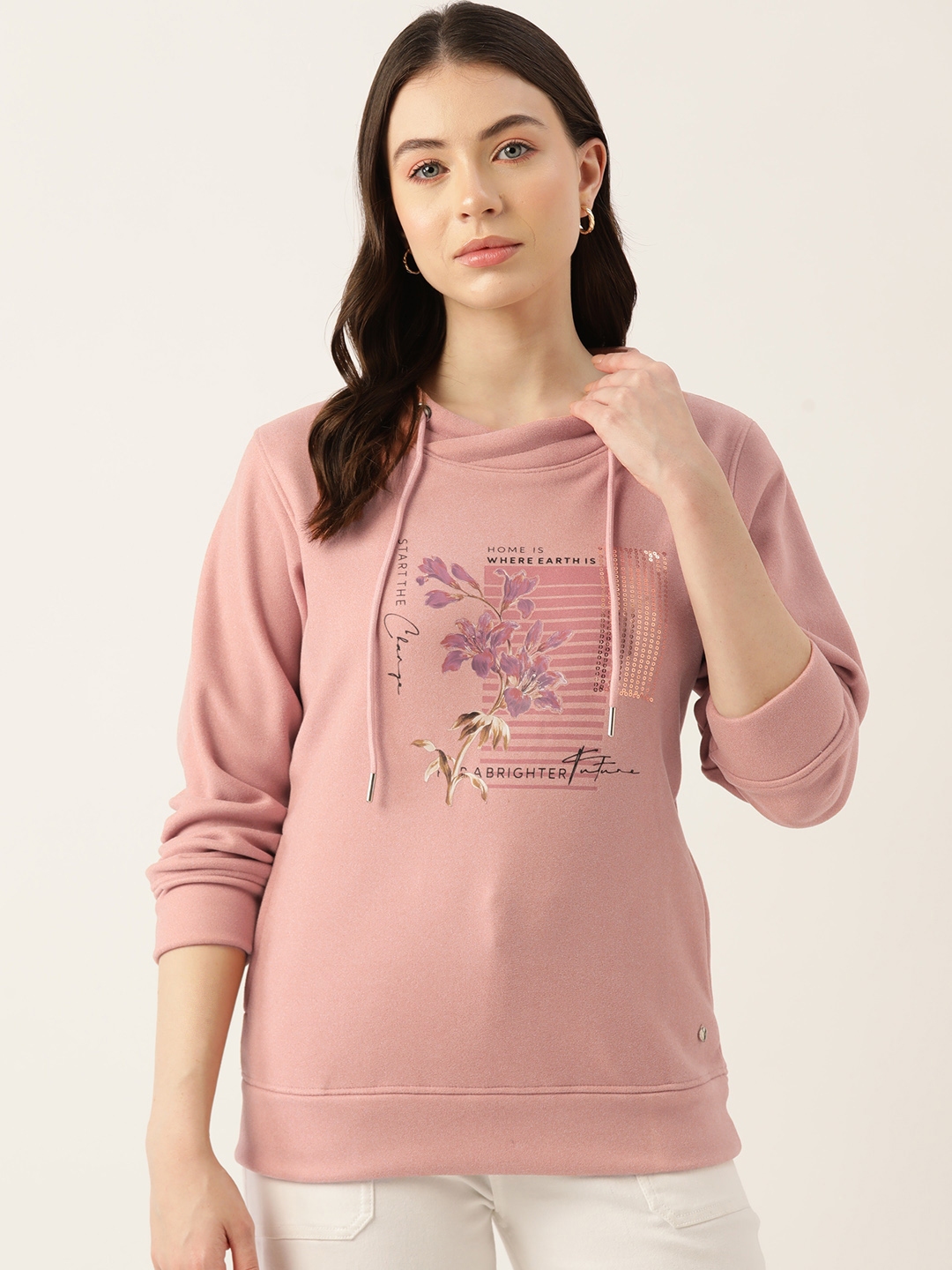 Buy Monte Carlo Women Printed Sequined Sweatshirt Sweatshirts for Women 24466394 Myntra