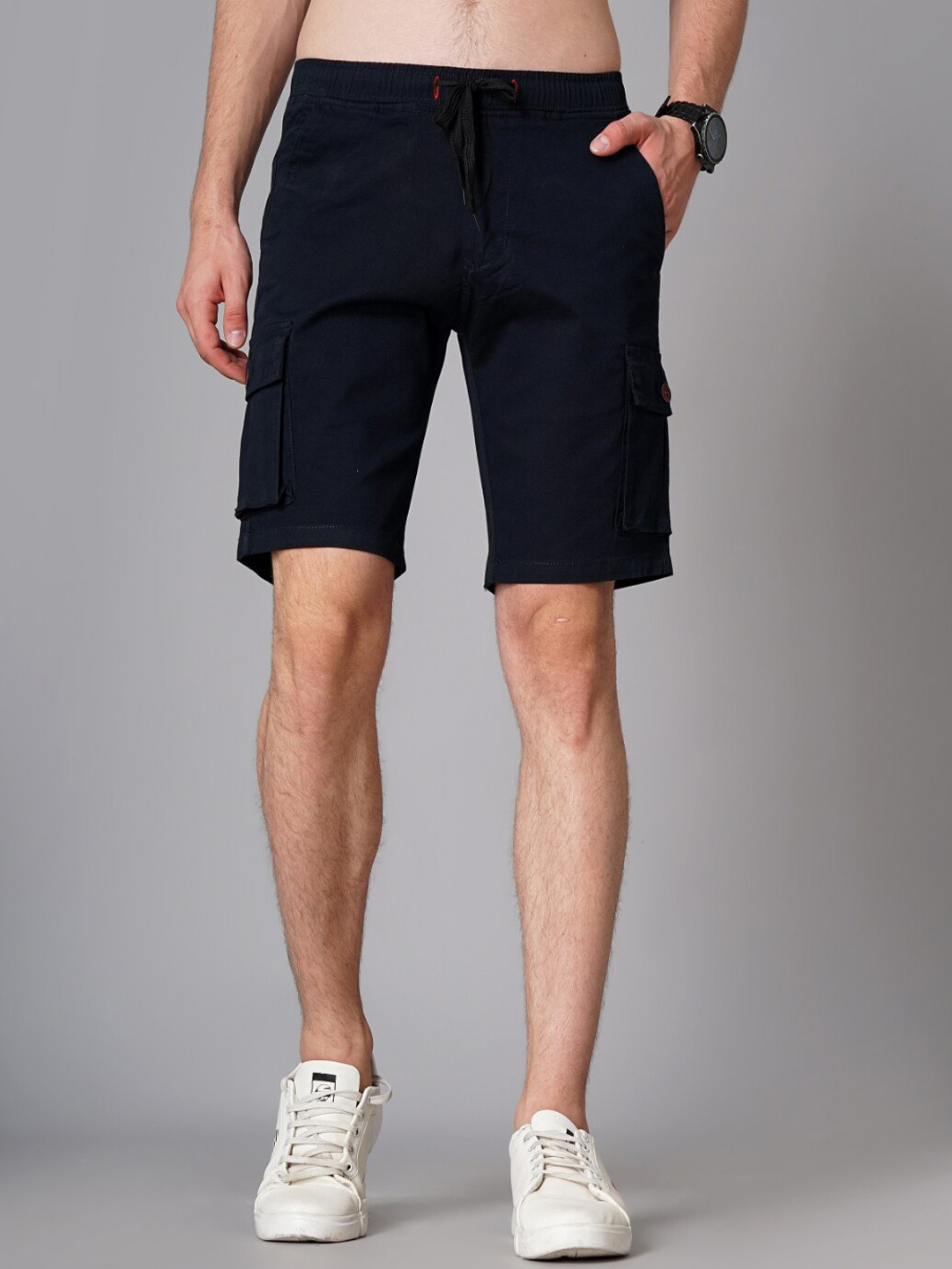 PAUL STREET Men Mid-Rise Cotton Cargo Shorts