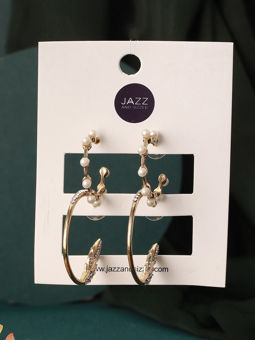 Jazz and Sizzle Set Of 2 Gold-Plated Half Hoop Earrings
