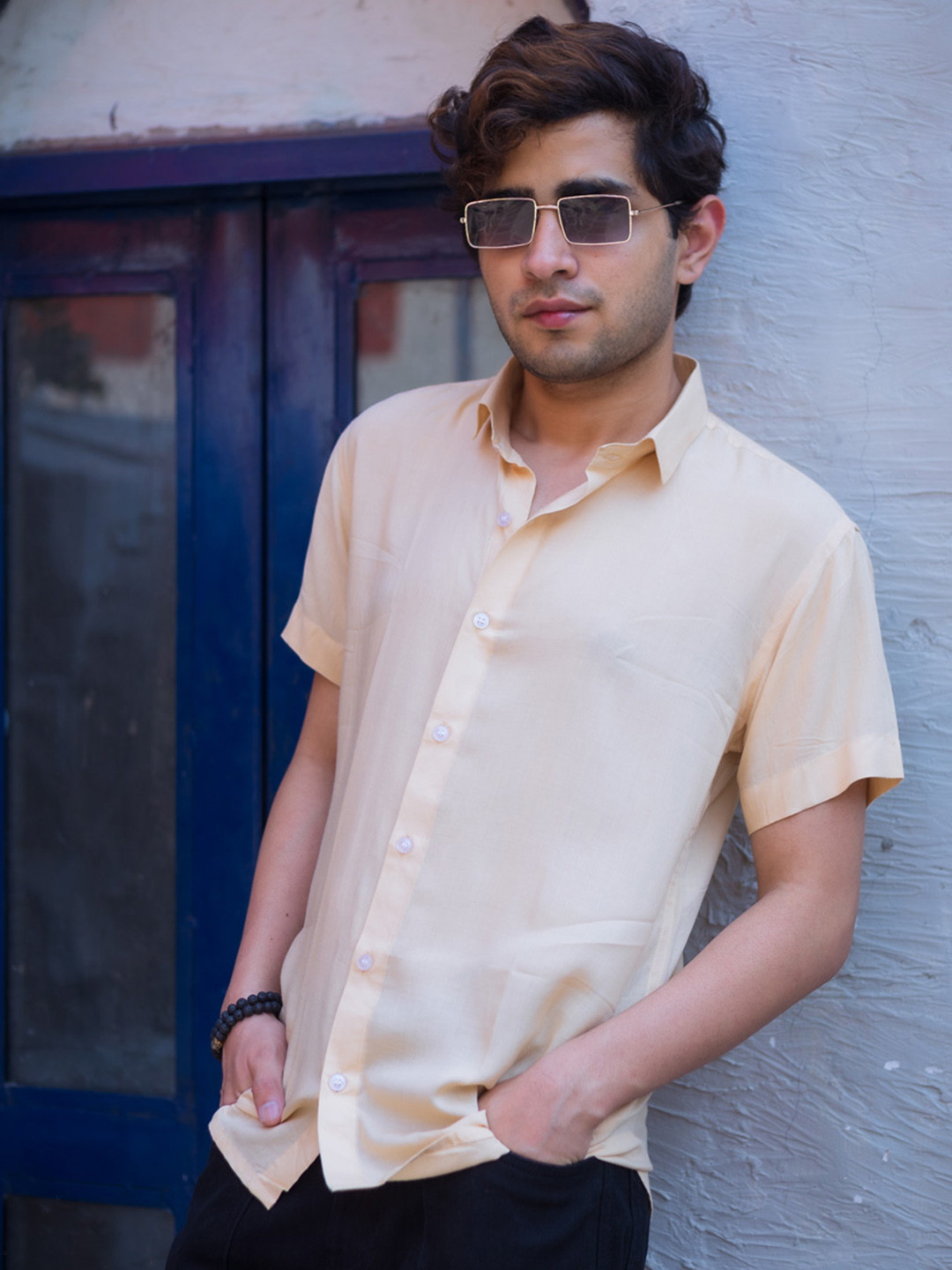 JAVINISHKA Spread Collar Indian Slim Slim Fit Casual Shirt