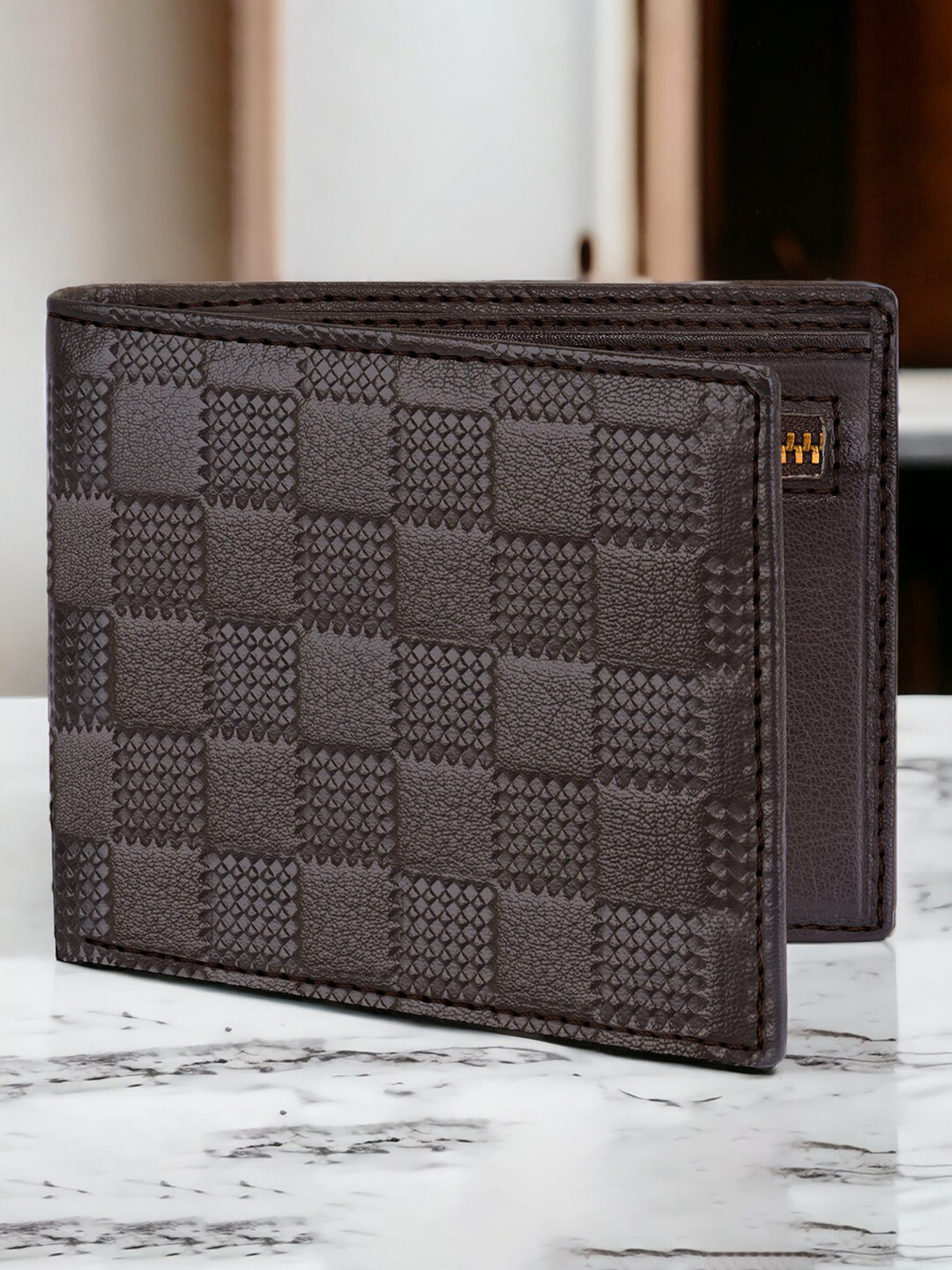 LORENZ Textured Leather Two Fold Wallet