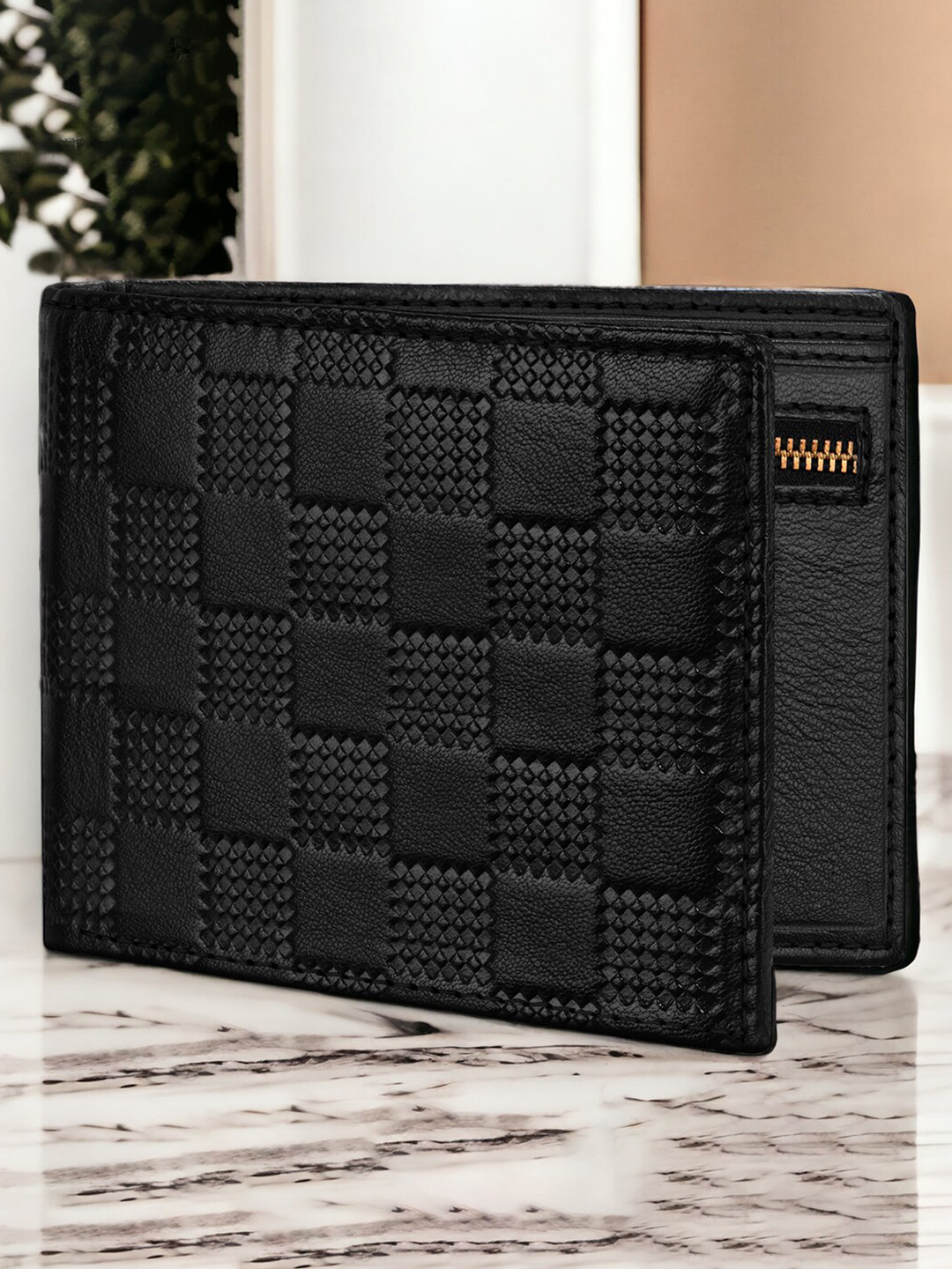 LORENZ Textured Leather Two Fold Wallet